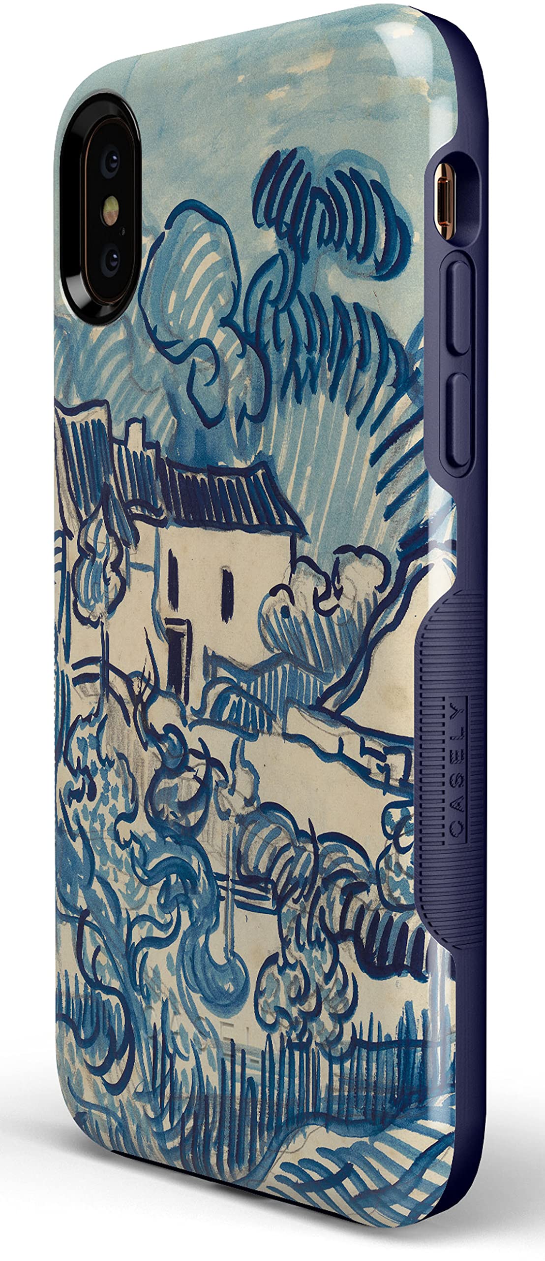 Van Gogh Landscape with Houses iPhone Xs Max Case - Premium Protective Phone Cover for iPhone Xs Max | Artistic Painting Design, Slim Fit, Shockproof | Perfect for Travel, Work & Everyday Use
