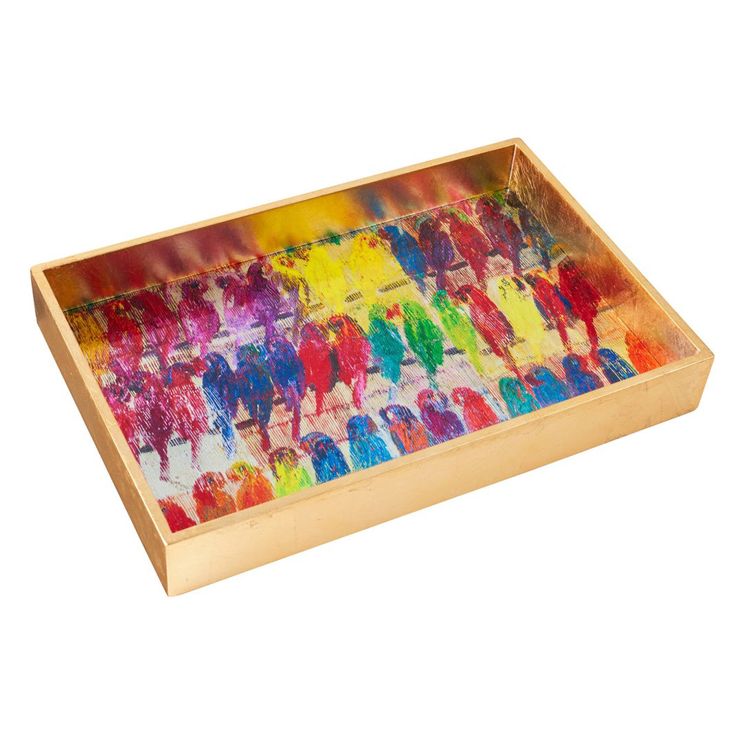 Luxury Gold Leaf Lacquer Tray - Elegant Decorative Serving Tray for Home Decor, Tea Party, Jewelry Display & Wedding Decorations