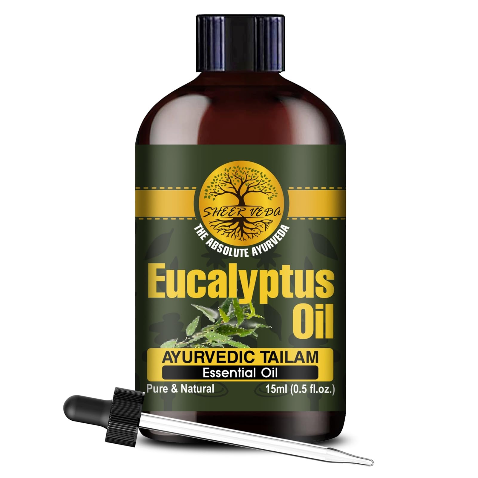 Pure Eucalyptus Essential Oil for Skin & Hair - 100% Natural, Undiluted, Therapeutic Grade (15ml) | Aromatherapy, Massage, Diffuser & DIY Beauty Uses