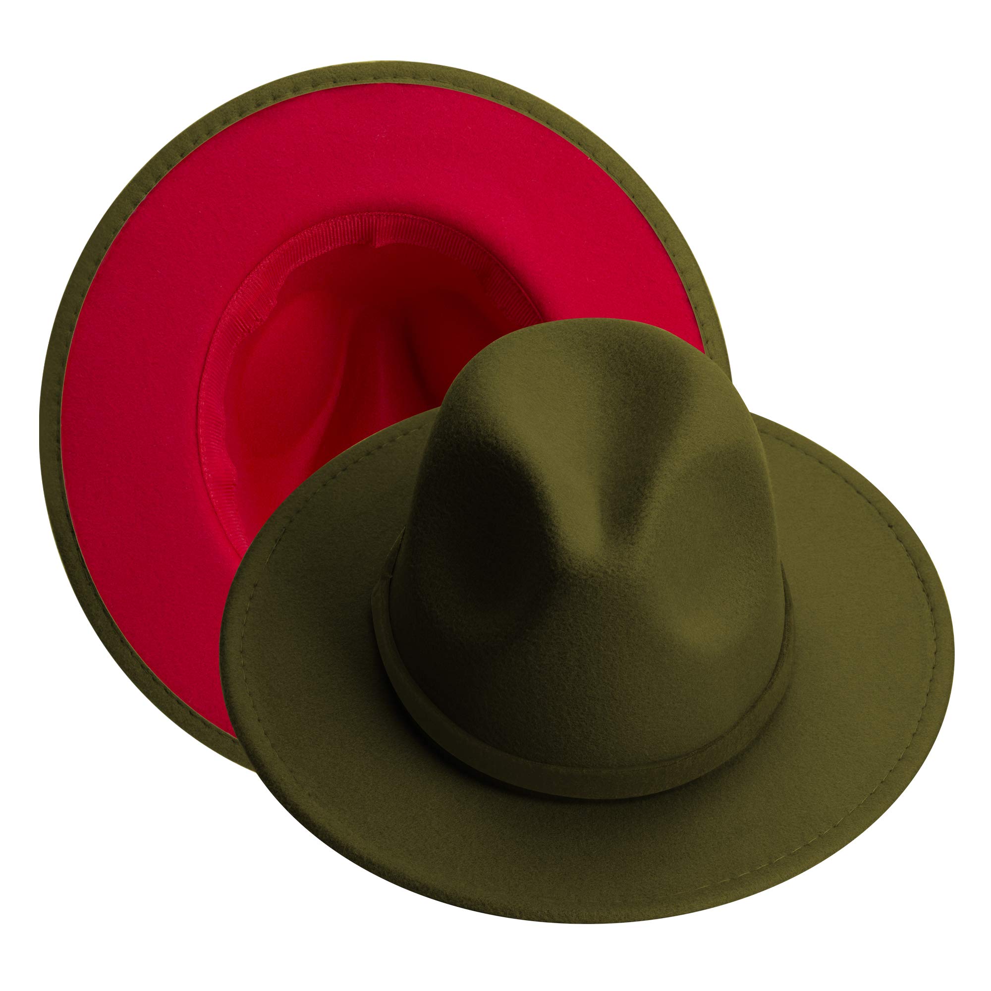 Stylish Phadora Brim Fedora Hat for Women & Men - Wide Brim Vintage Rancher Hat with Felt Band & Red Bottom | Perfect for Outdoor Activities, Fashion Events & Country Style Outfits