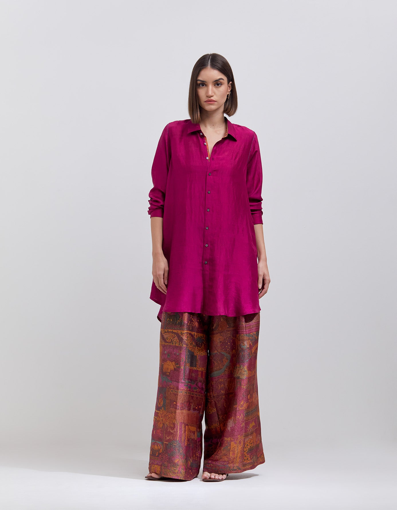 Luxury Oversized Silk Shirt for Women - Elegant Purple Blouse for Casual & Office Wear | Perfect for Layering & Special Occasions