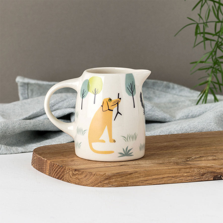 Handmade Ceramic Dog Water Jug - Small Pet Bowl for Dogs & Cats - Perfect for Home, Office, or Outdoor Use