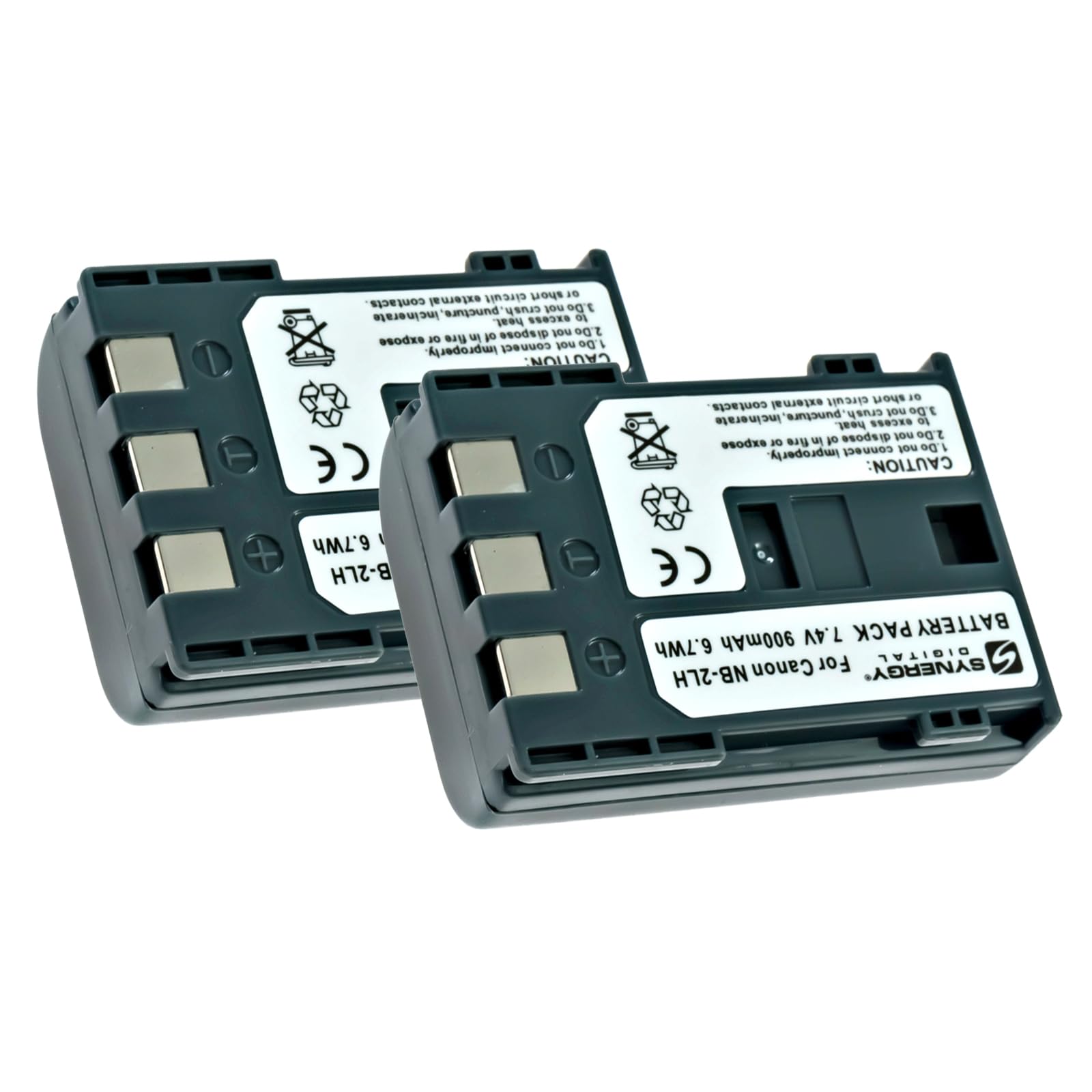 Synergy Digital Camcorder Batteries for Canon 9612A001, NB-2L, NB-2LH - 2-Pack Li-ion 7.4V 900mAh Replacement Batteries - Perfect for Travel, Vlogging & Outdoor Shooting