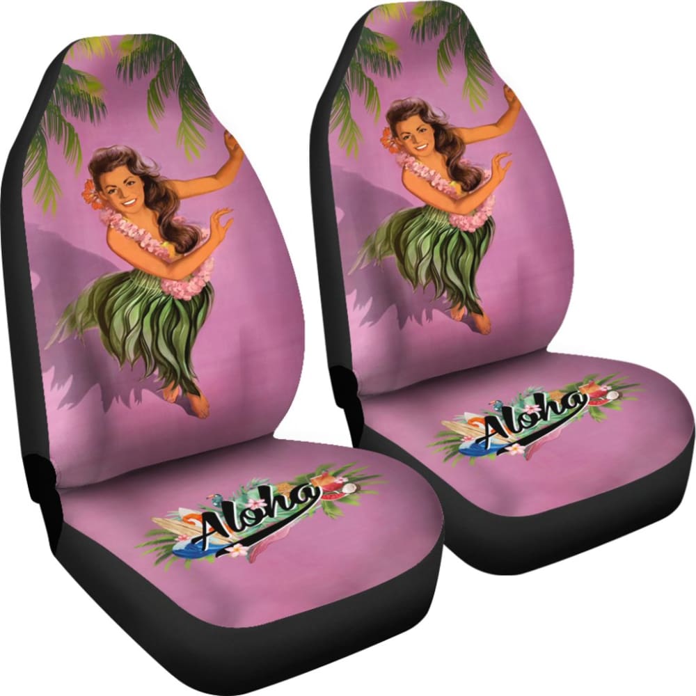 Premium Aloha Print Car Seat Covers - Waterproof & Universal Fit for Cars, SUVs, Trucks - Hawaiian Floral Design Car Accessories - Perfect for Beach Trips, Summer Drives & Tropical Themed Gifts