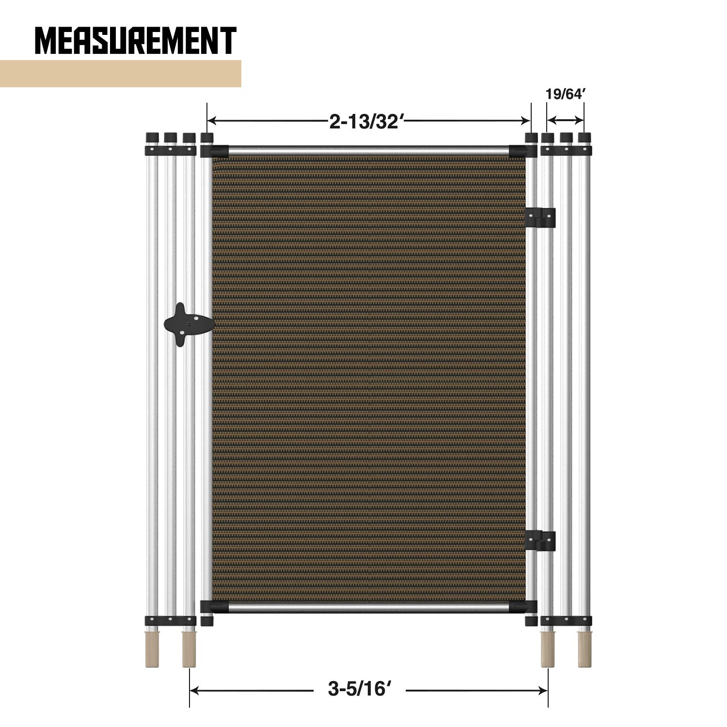 TANG 6ft Tall x 2.5ft Wide Removable Freestanding Pool Safety Gate - Outdoor Yard Fencing for Backyard, Garden, Dog & Chicken Enclosures - Durable Privacy Fence Gate for Concrete or Dirt Surfaces - Perfect for Child Safety, Pet Containment & Property Protection