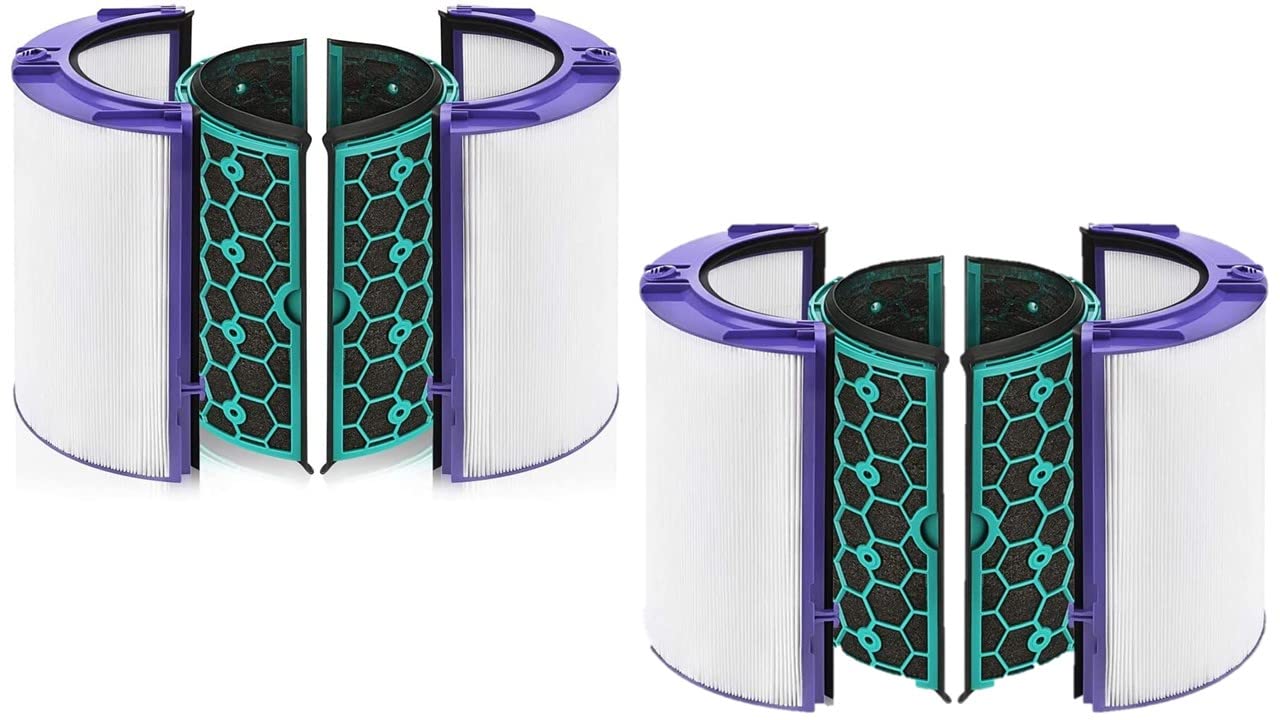 2-Pack Genuine HEPA & Carbon Filters for Dyson HP04/TP04/DP04/TP05/DP05 Air Purifiers - Sealed 2-Stage 360° Filtration System - Perfect for Allergy Relief & Home Air Purification
