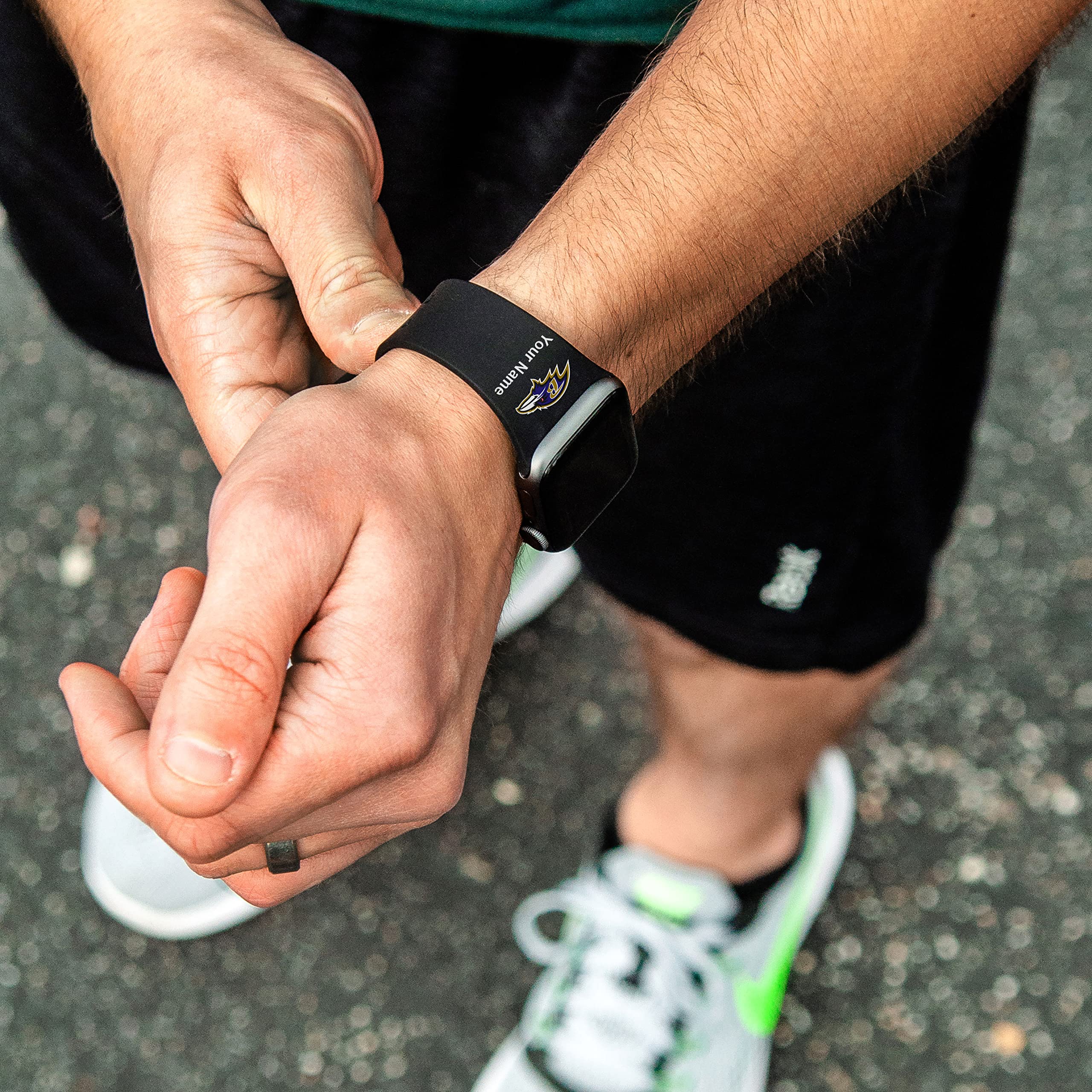 Custom Baltimore Ravens Apple Watch Band - Premium HD Game Time Sports Strap for Series 1/2/3/4/5/6/7/8/SE - Perfect for Football Games, Workouts & Everyday Wear