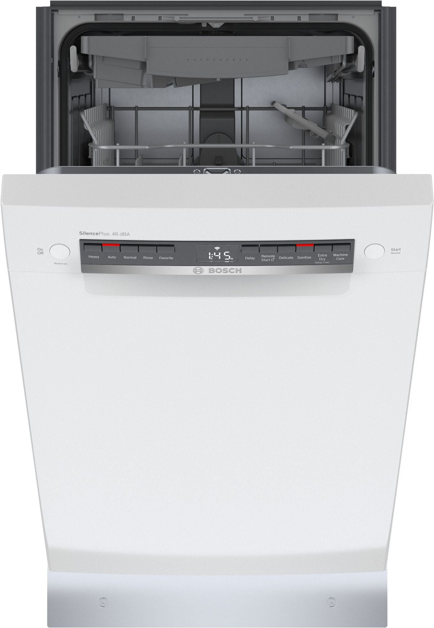 Bosch White 300 Series Smart 18 Inch Built-In Dishwasher with 3rd Rack - SPE53C52UC - Perfect for Modern Kitchens and Large Families
