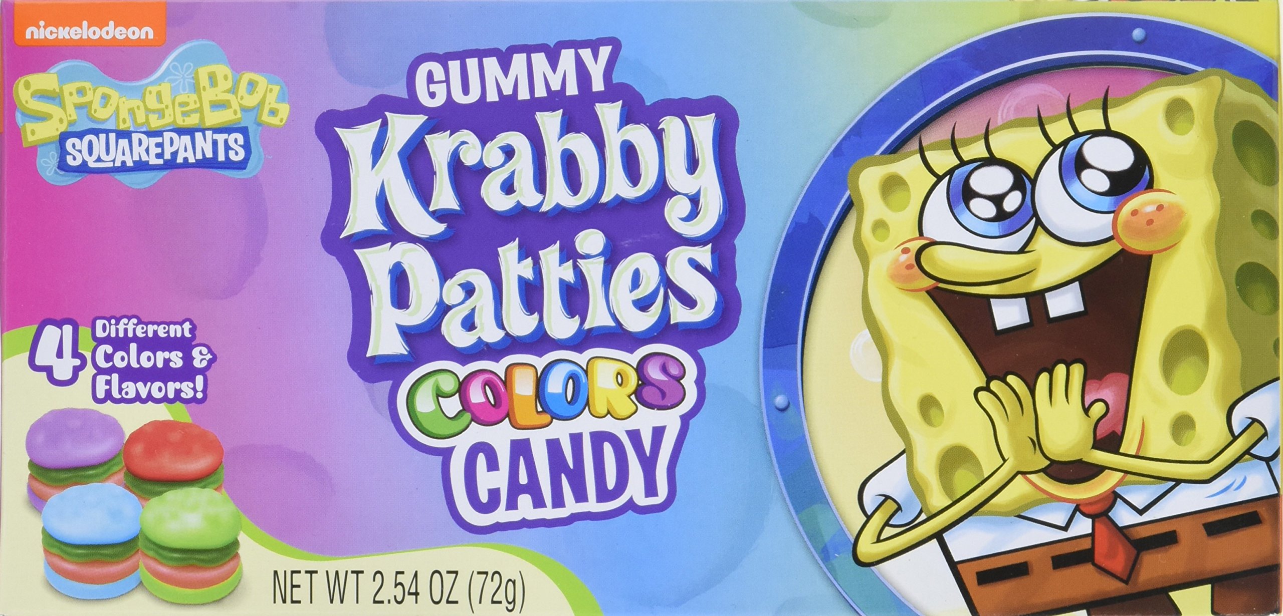 SpongeBob SquarePants Gummy Krabby Patties Candy - Assorted Colors - 2.54oz Box (Pack of 12) - Perfect for Birthday Parties, Halloween Treats & Cartoon-Themed Snacks