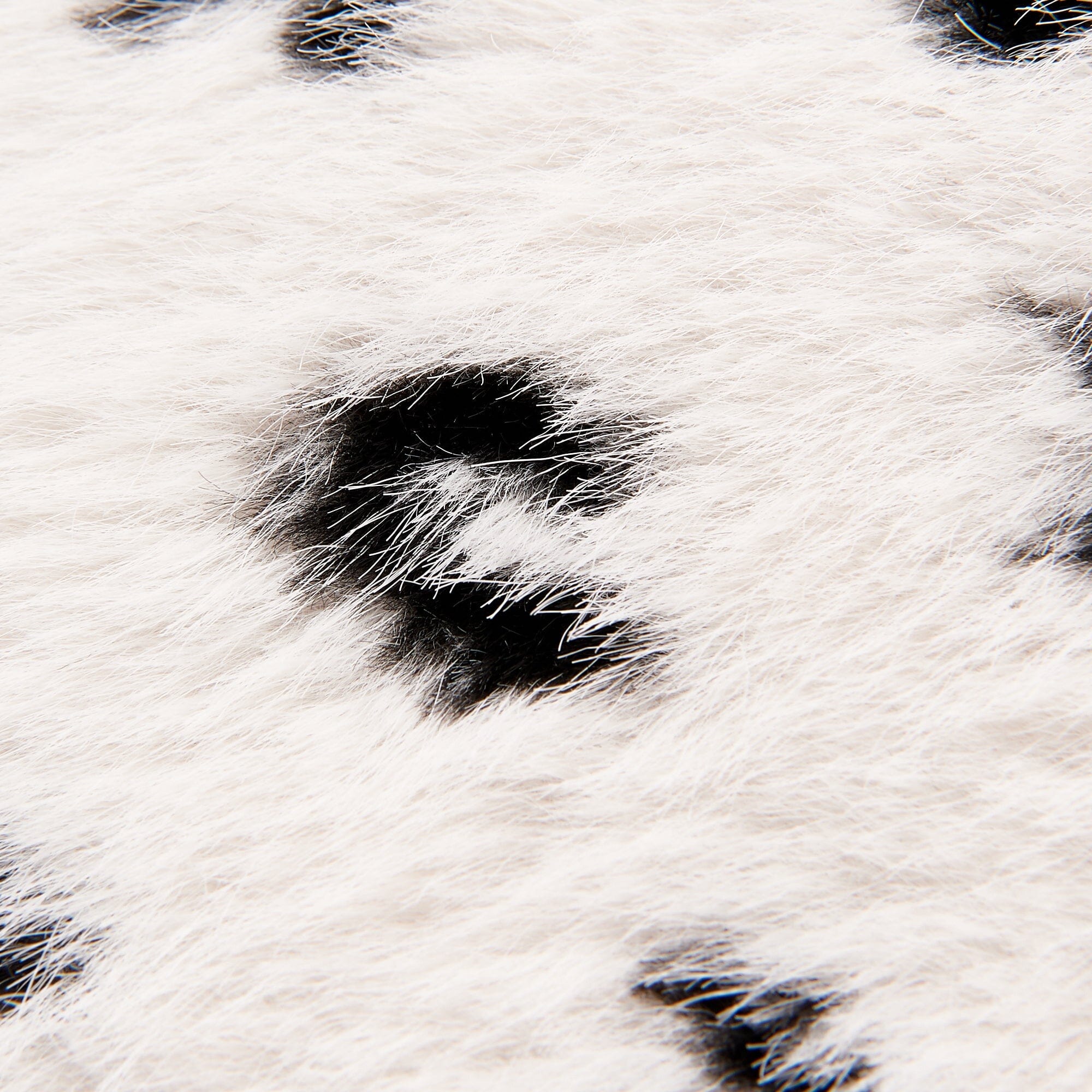 Premium Faux Fur Y Cushion Cover 18x18 Inches - Soft White & Black Decorative Pillow Case for Sofa, Bed, Living Room - Cozy Home Decor Accessory