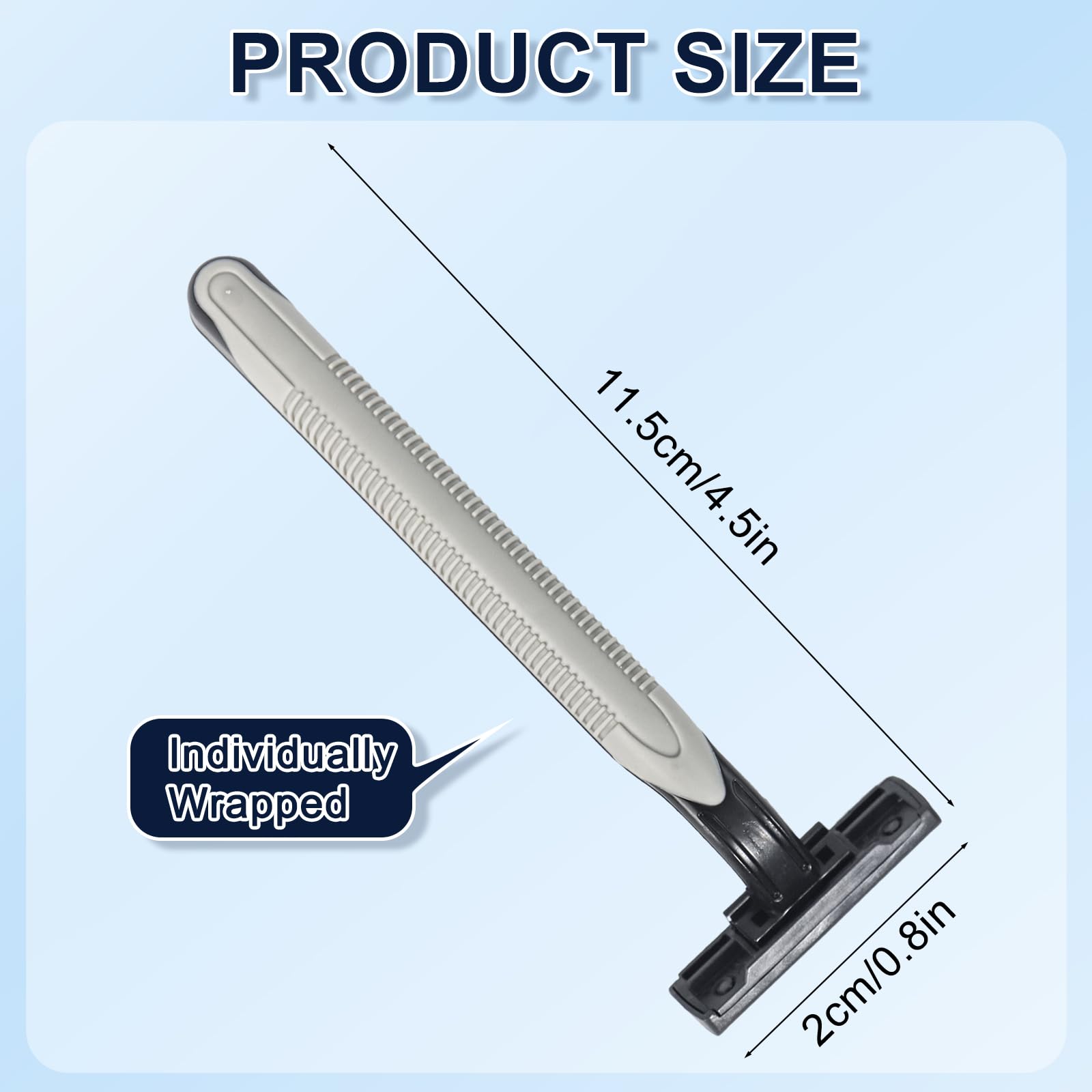 50 Pack Disposable Razors for Men & Women - Bulk Individually Wrapped 3-Blade Shaving Razors with Clear Cap - Perfect for Travel, Hotels, Airbnb, Shelters & Charity Donations - Smooth Shave for Face & Body