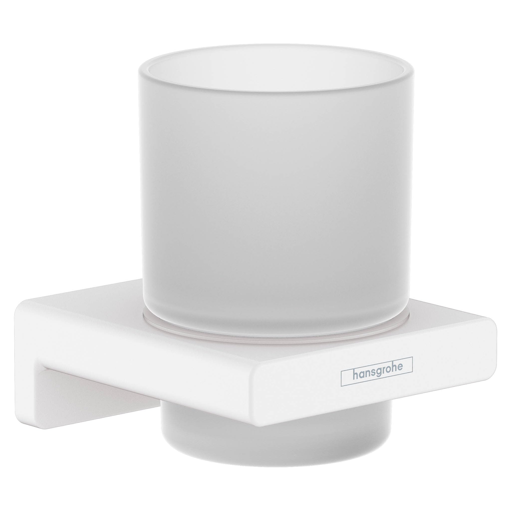 Hansgrohe AddStoris Toothbrush Tumbler in Matte White - Modern Bathroom Organizer for Brushes & Essentials, 41749700 - Perfect for Spa-Like Bathroom Vanity Organization