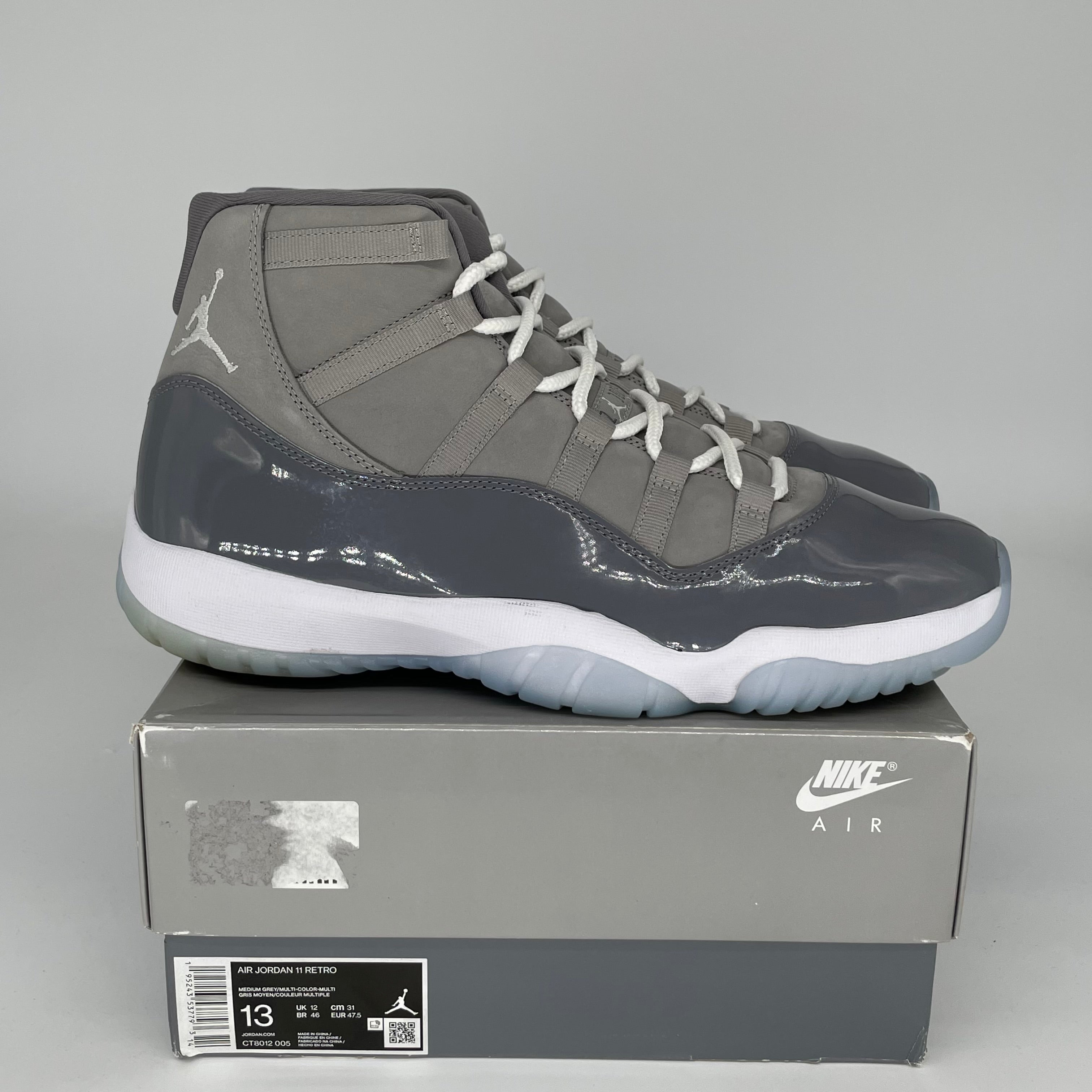 AIR JORDAN 11 COOL GREY Men's Basketball Shoes Size 13 - CT8012-005 | Retro Sneakers for Casual Wear & Sports Performance