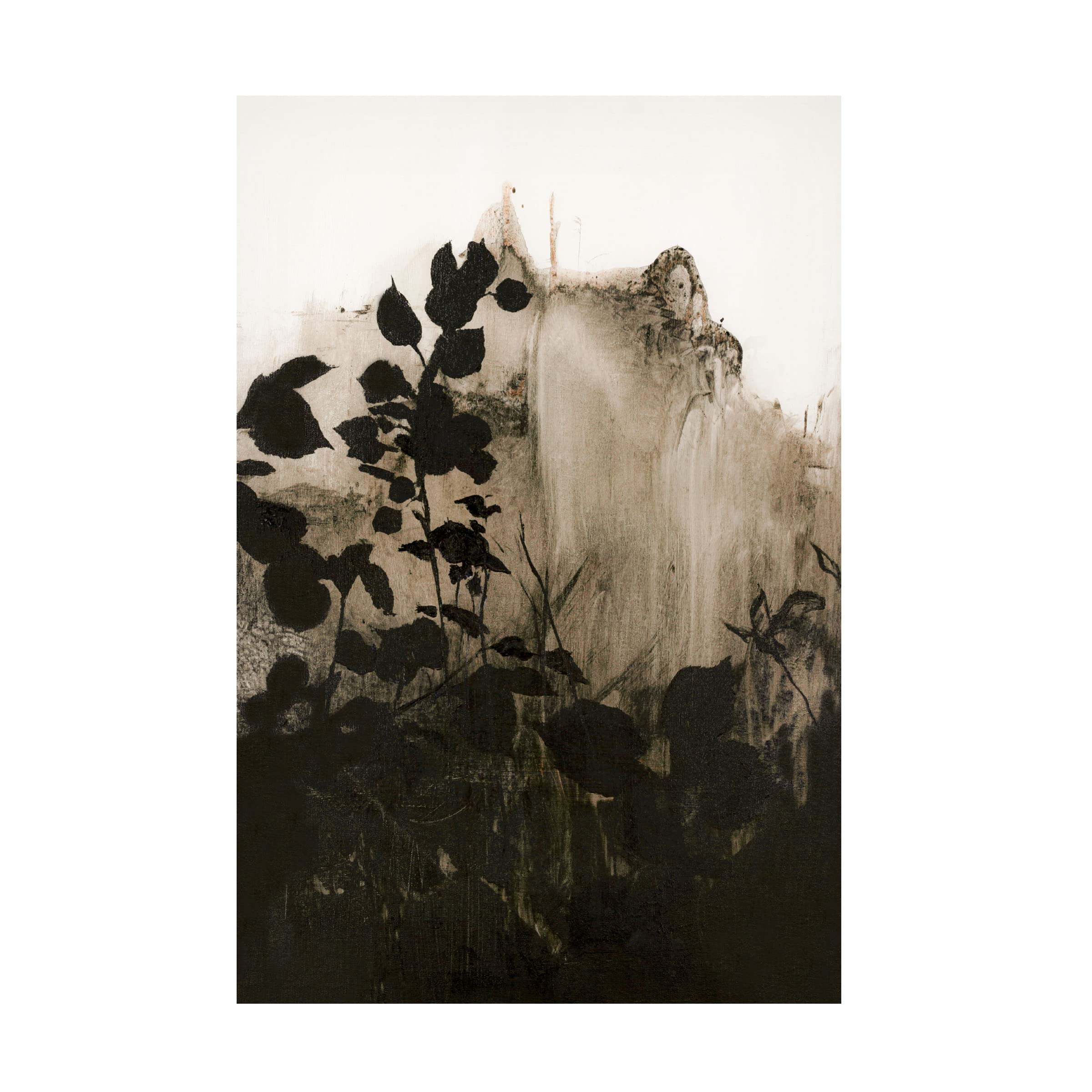 Design Fabrikken 'Silhouette Leaves 2' Canvas Wall Art Print - Modern Botanical Home Decor for Living Room, Bedroom & Office