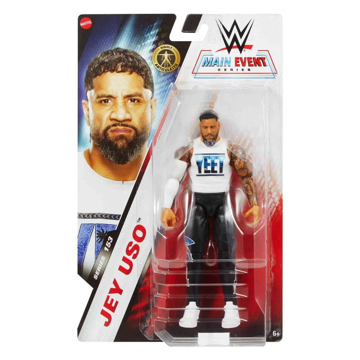 Jey Uso WWE Main Event Series 153 Action Figure - Collectible Wrestling Toy for Kids & Adults - Perfect for Play, Display & WWE Fan Collections