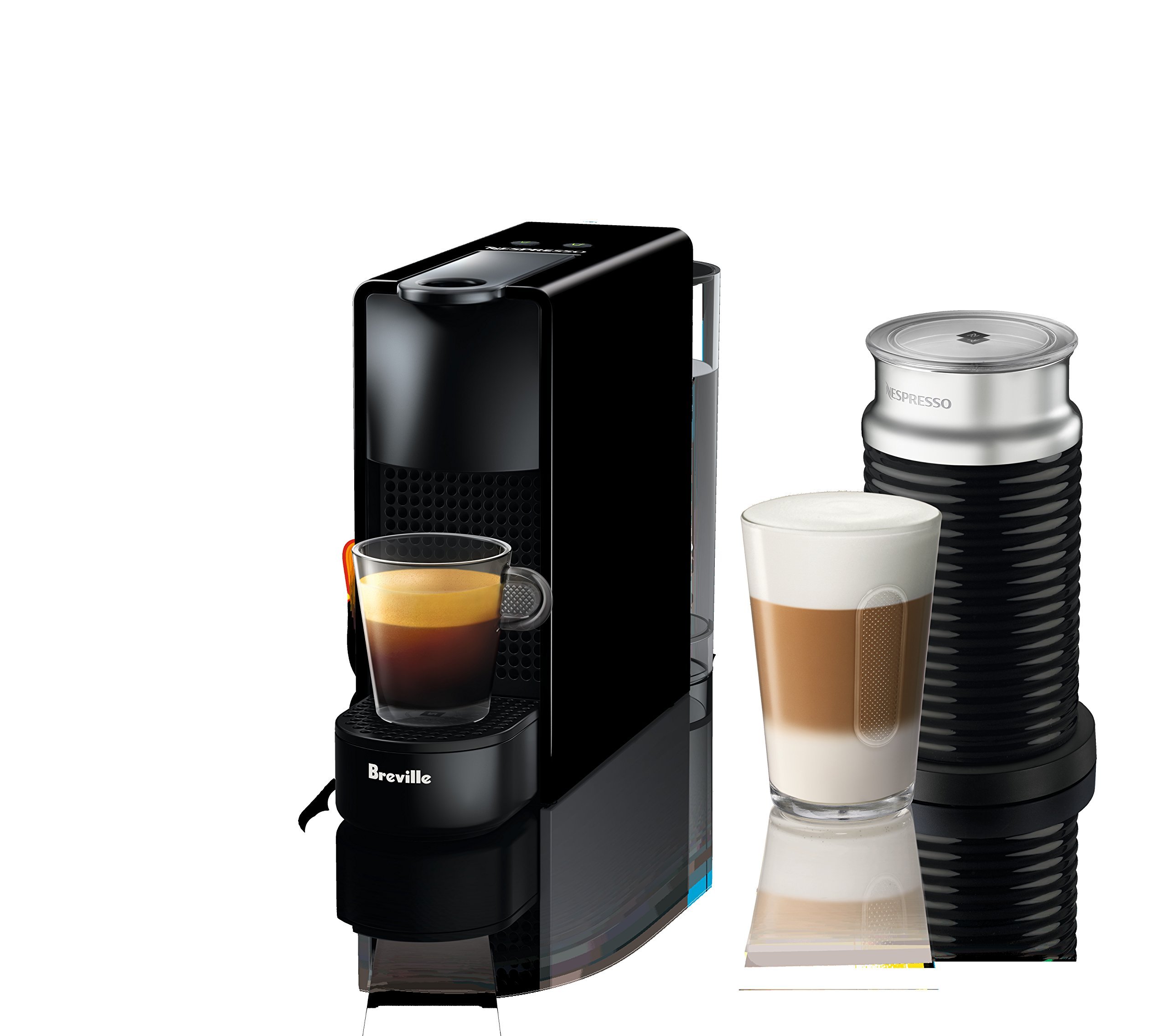 Nespresso Essenza Mini Espresso Machine by Breville with Milk Frother - Compact 20.3oz Coffee Maker in Piano Black | Perfect for Home, Office & Small Spaces