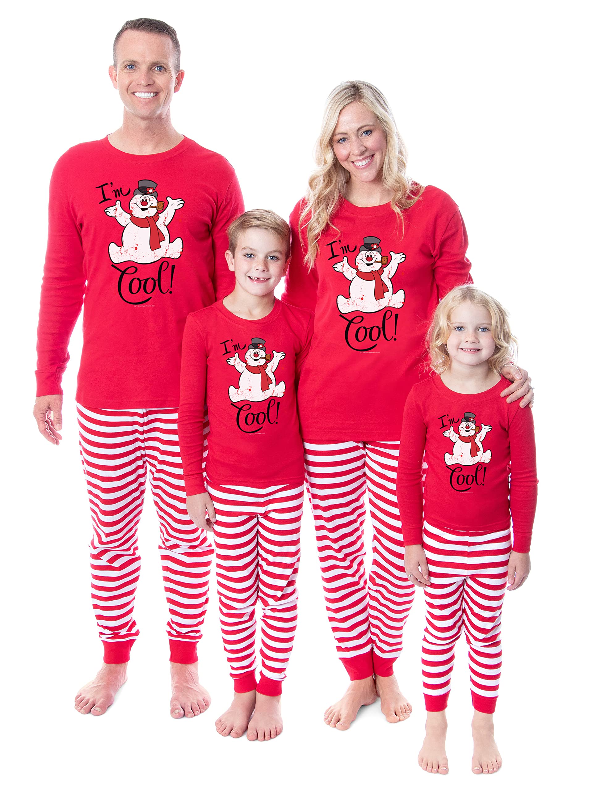 Frosty the Snowman Christmas Family Matching Pajama Set - Cozy Cotton Tight Fit Pajamas for Kids & Adults - Perfect for Holiday Parties & Family Photos