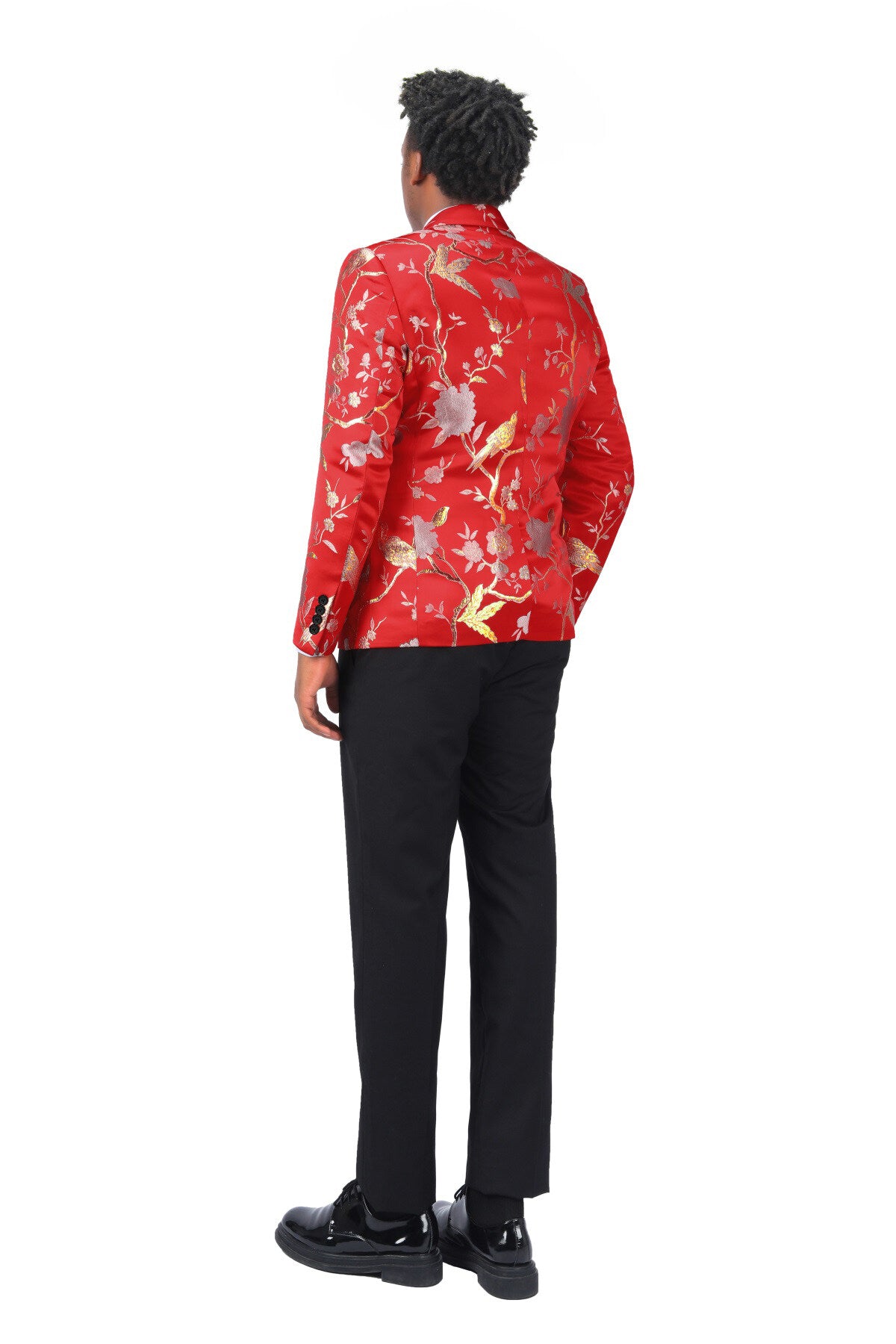 Stylish Men's Red Embroidered Blazer with Notched Lapel & Single Button Closure - Perfect for Weddings, Business Meetings & Formal Events