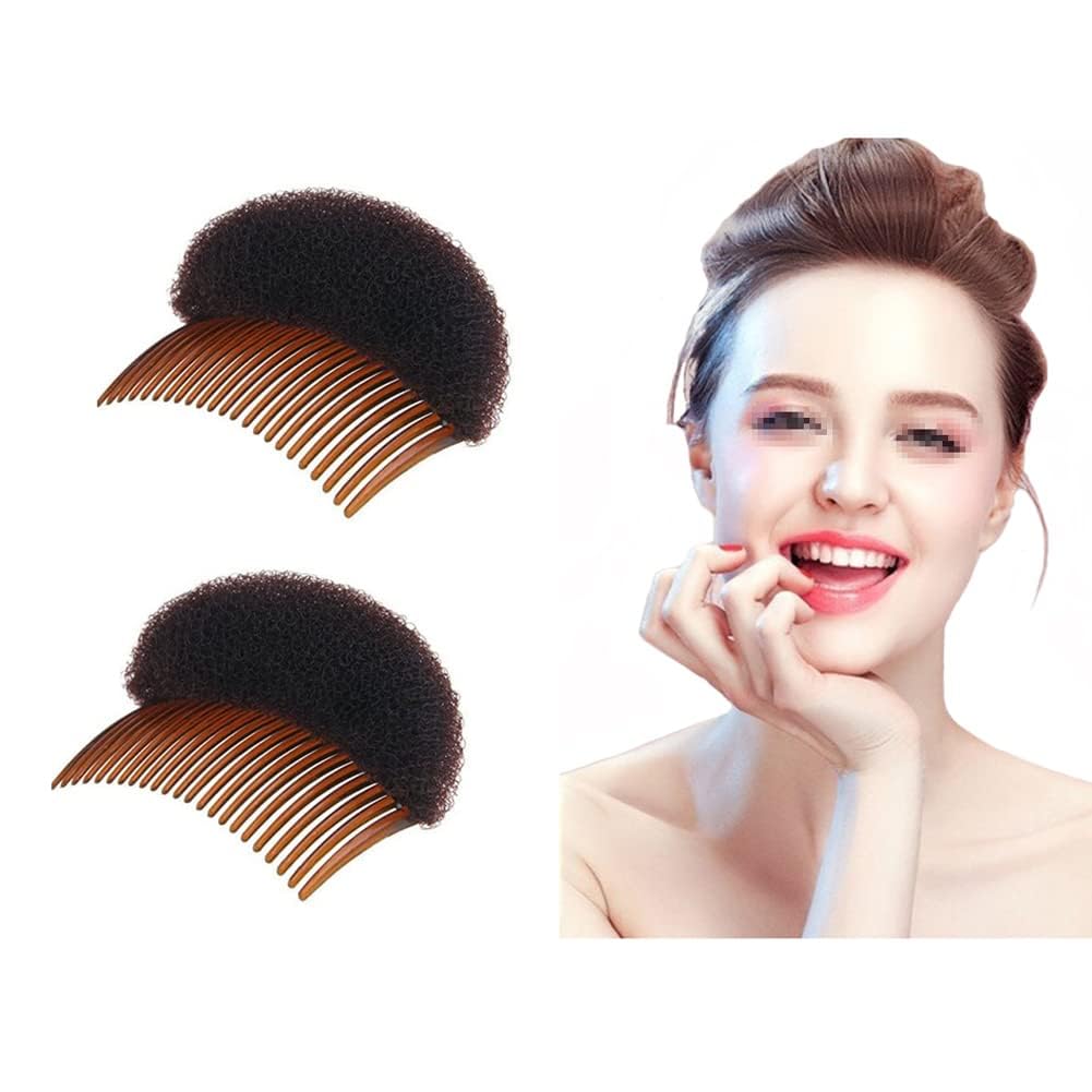 RAAYA Hair Volumizer Puff Maker - 2PCS Hair Insert Accessories for Women (Red) - Perfect for Adding Volume & Creating Stylish Updos, Ponytails & Party Hairstyles