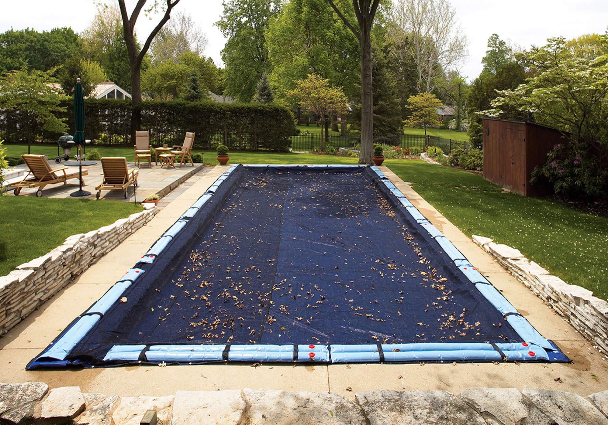 Blue Wave 20ft x 44ft Rectangular Leaf Net In-Ground Pool Cover - Durable Protection for Backyard Swimming Pools