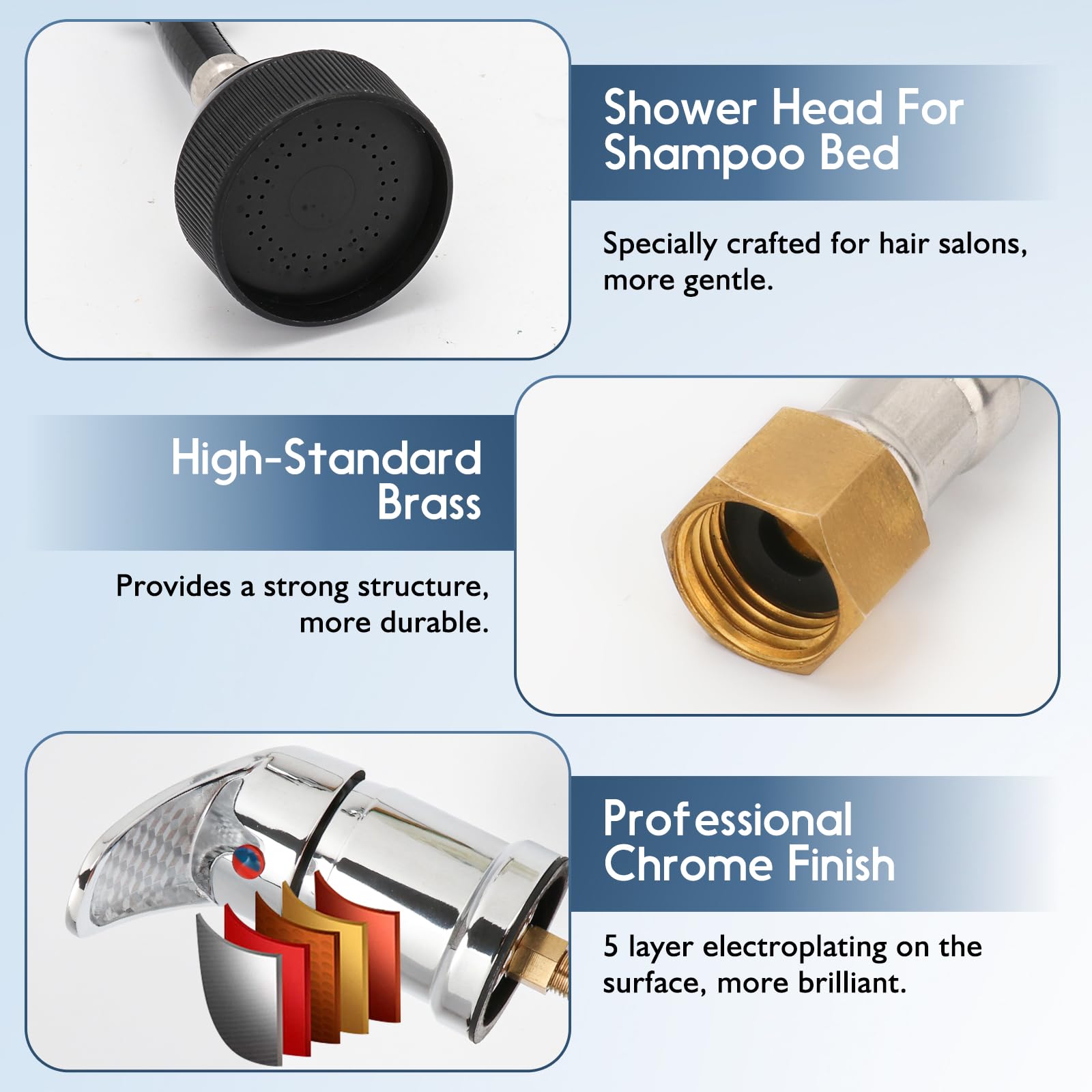 LukLoy Salon Shampoo Bowl Faucet Vacuum Breaker Kit with Hose & Sprayer - Professional Hair Washing System Replacement Parts for Beauty Salon & Barber Shop