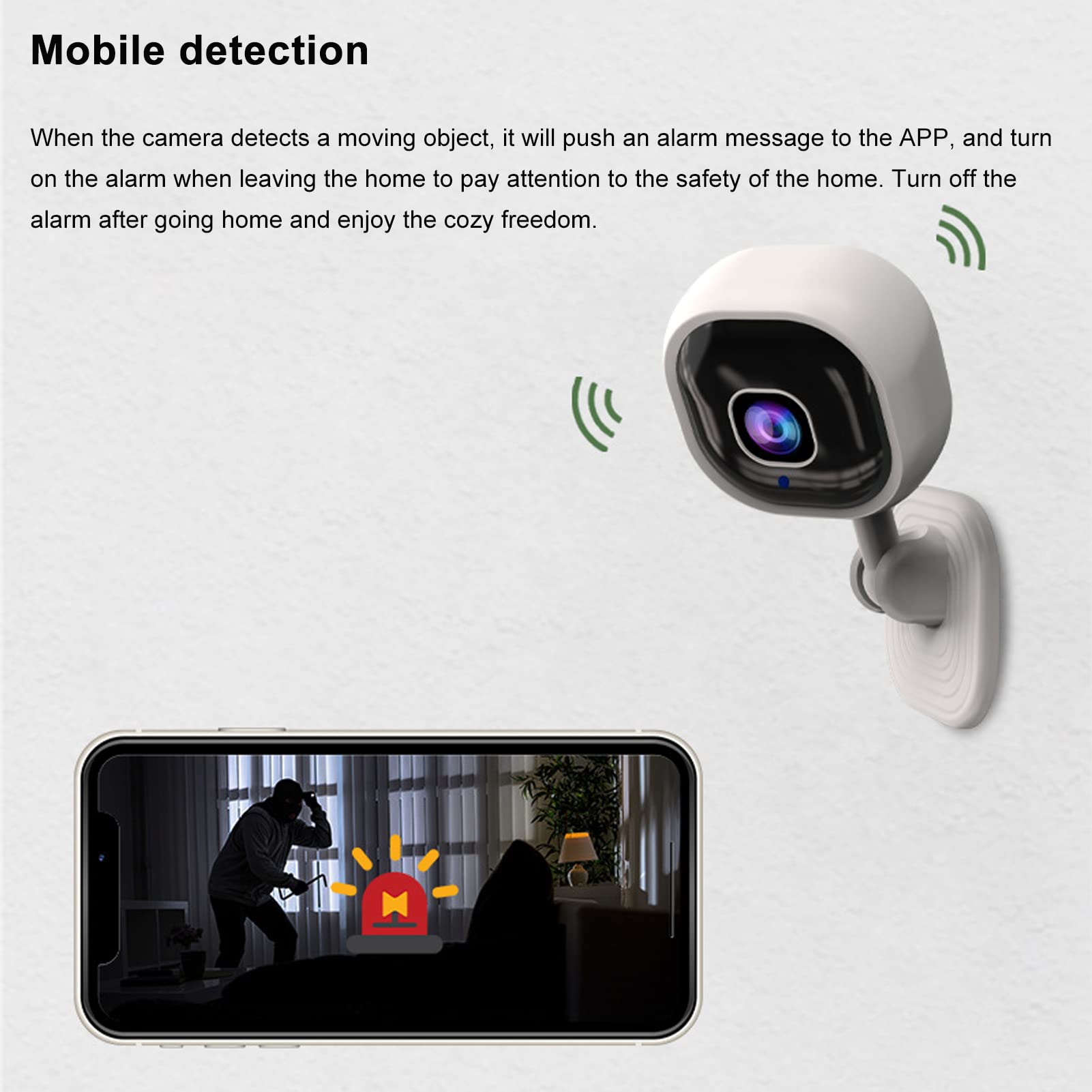 DIYdeg 1080P HD WiFi Smart Security Camera with 2-Way Audio & Night Vision - Indoor Home Security Camera for Baby/Pet Monitoring - Works with Phone App & Motion Detection - Perfect for Nursery, Living Room & Office Surveillance