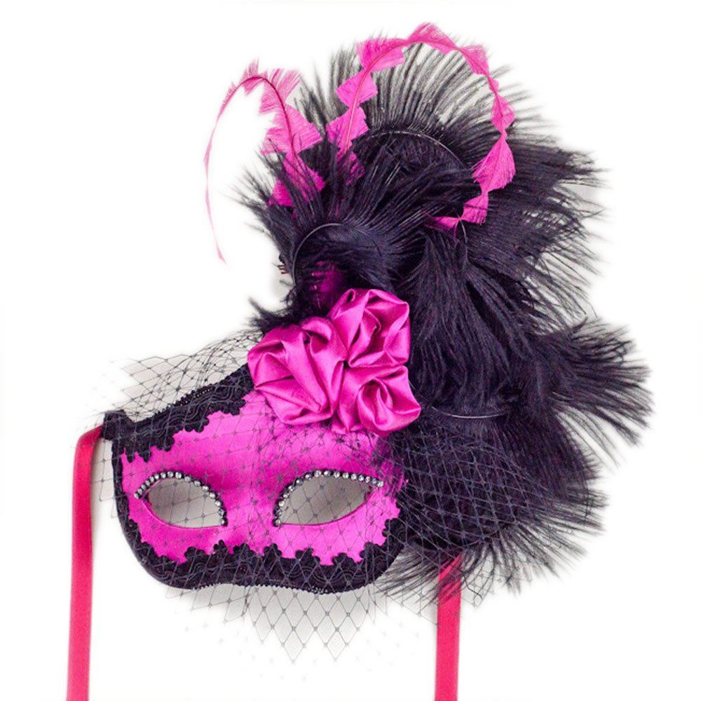 Elegant Venetian Masquerade Mask for Women - Handmade Lace Masquerade Party Mask for Ball, Carnival, Halloween & Cosplay Events