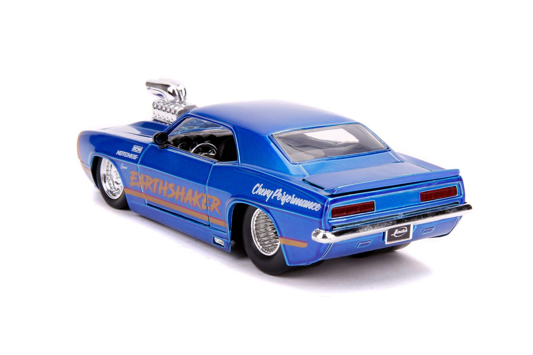 Jada Toys Bigtime Muscle 1:24 Scale 1969 Chevy Camaro Earthshaker Die-Cast Model Car in Candy Blue - Collectible Toy for Kids & Adults - Perfect for Display, Gifts, and Car Enthusiast Collections
