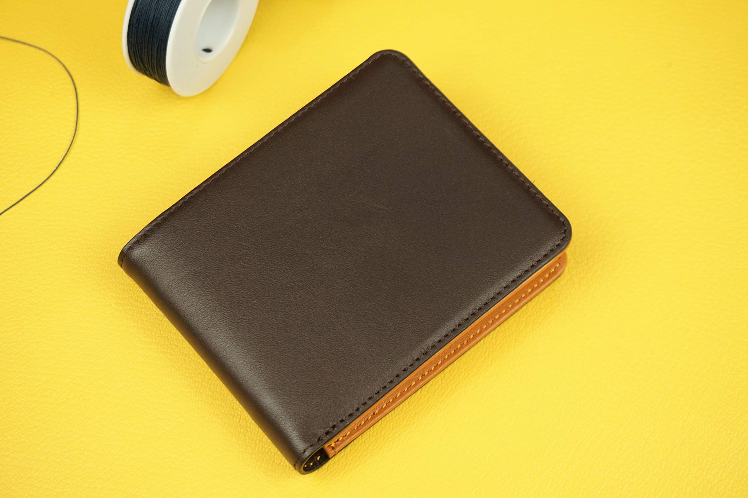 Premium Brown Chocolate Cow Leather Wallet for Men - Genuine Full Grain Leather Bifold Wallet - Stylish Men's Billfold Wallet - Perfect for Everyday Use, Business & Travel