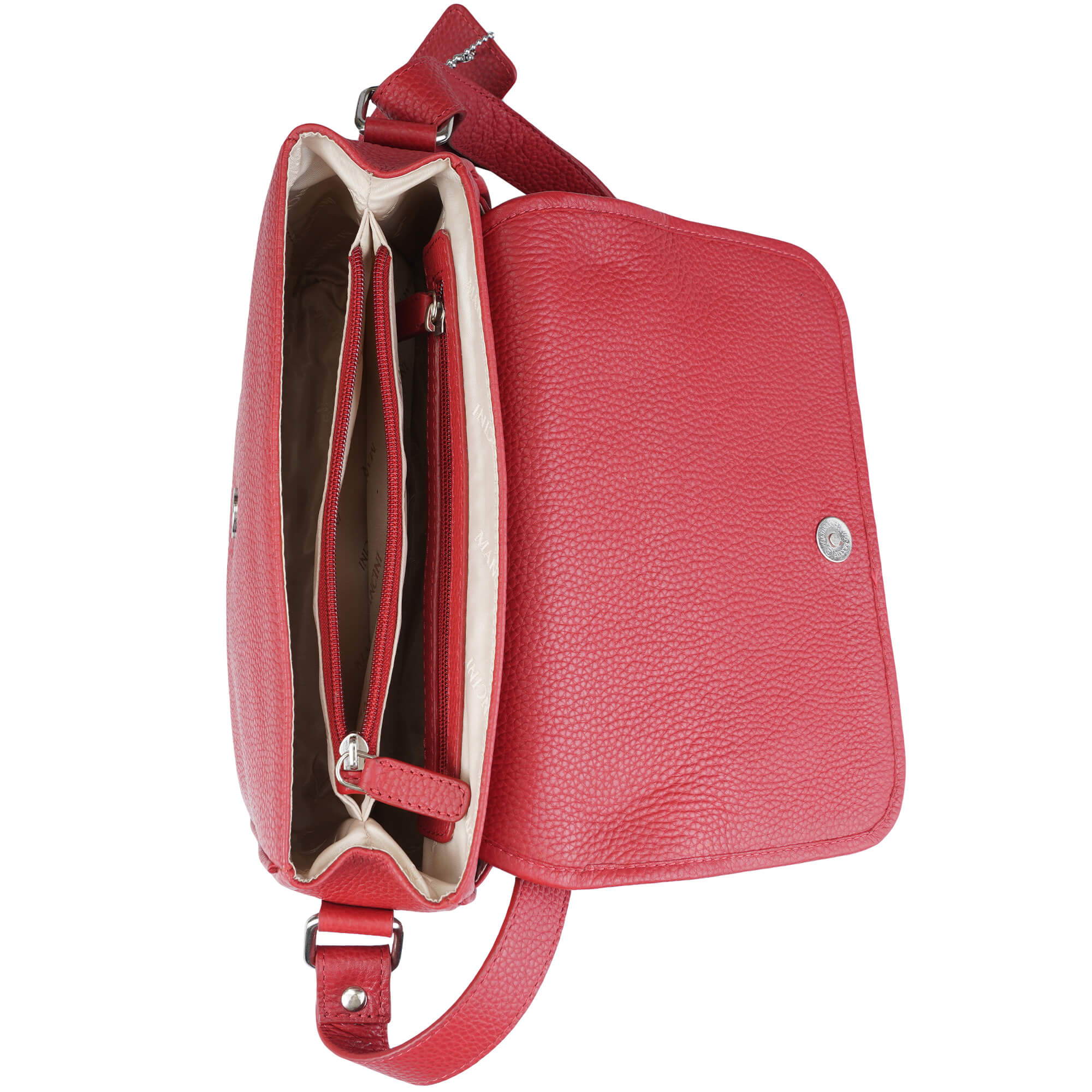 Mancini Pebbled Leather Kimberly Flap Closure Handbag for Women - Stylish Crossbody Purse for Work, Travel & Everyday Use