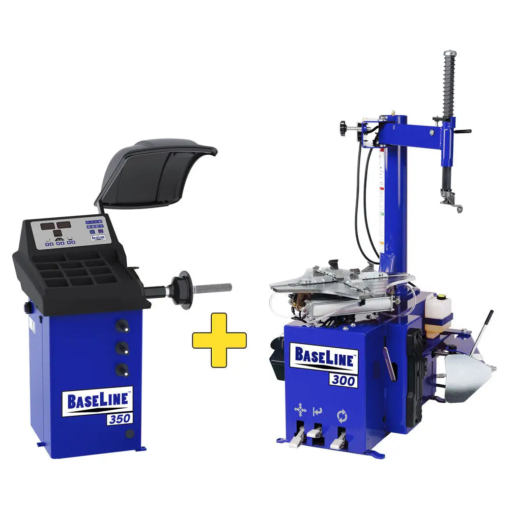 Baseline BL350 Wheel Balancer & BL300 Tire Changer Combo Kit - Professional Auto Repair Shop Equipment for Tire Mounting and Balancing