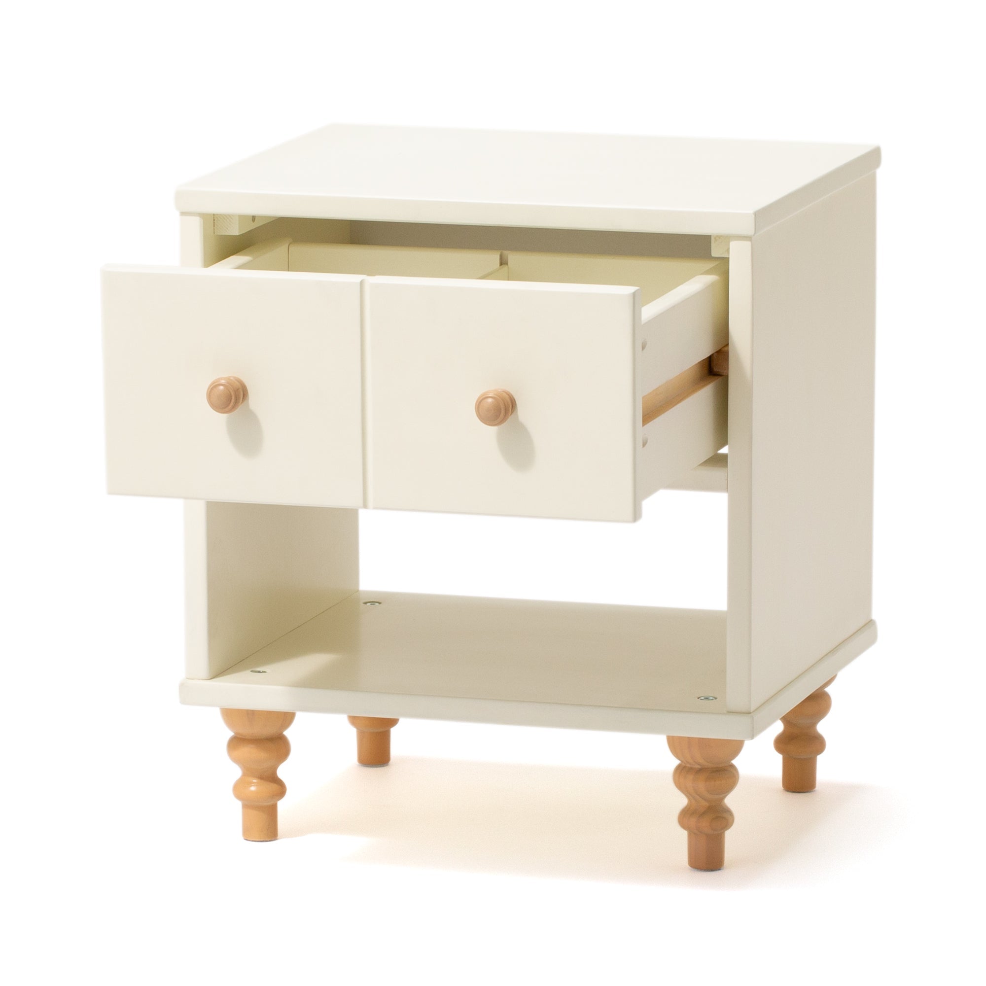 Modern Nightstand with White X Natural Finish - 16.5