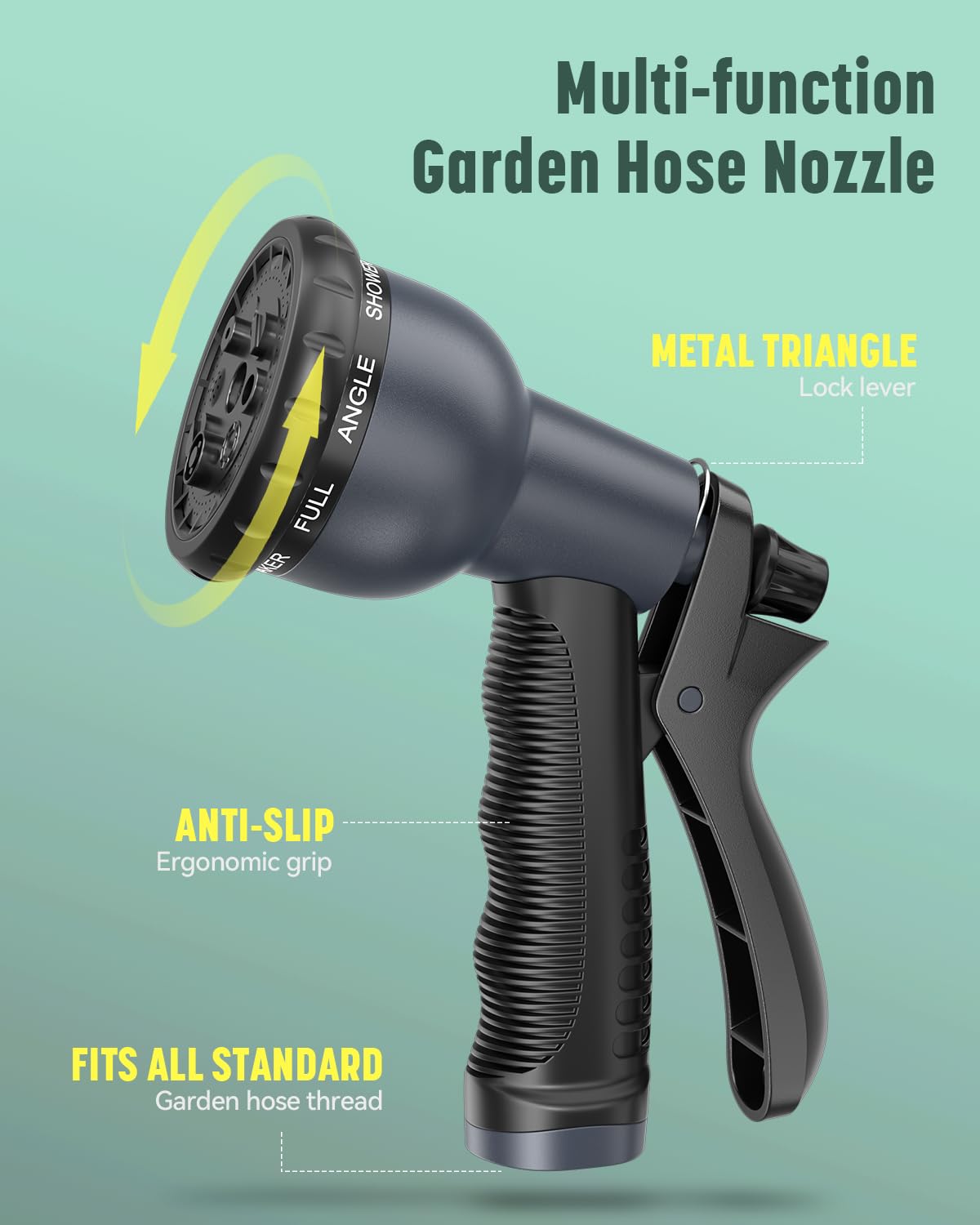 **100 ft Expandable Garden Hose with Nozzle - 2024 New Patented Lightweight No-Kink Flexible Water Hose - 40 Layers Nano Rubber - Perfect for Lawn, Garden & Car Washing (Black)**