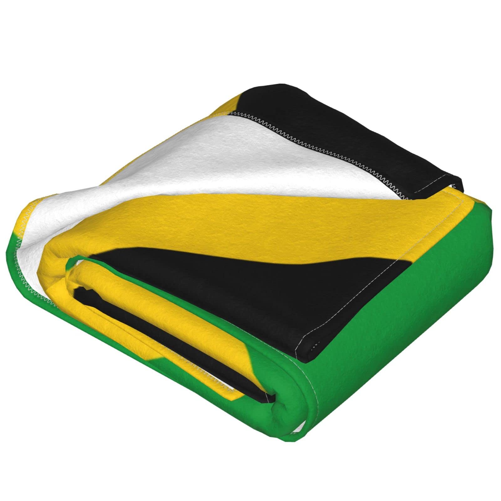 Retro Jamaican Flag Fleece Throw Blanket - 50