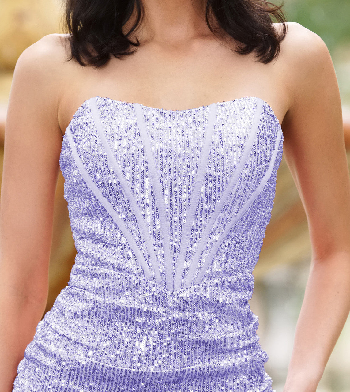Gia Corset Sequin Mini Dress - Elegant Lilac Bodycon Party Dress for Women | Perfect for Night Out, Club, Cocktail Party & Special Occasions