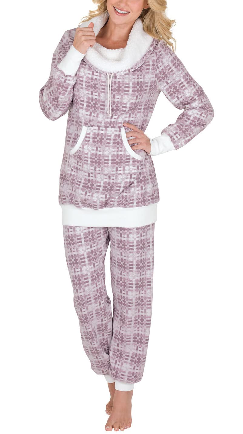 Women's Winter Pajama Sets - Cozy Shearling Rollneck Sleepwear for Women | Perfect for Cold Nights & Holiday Gifts