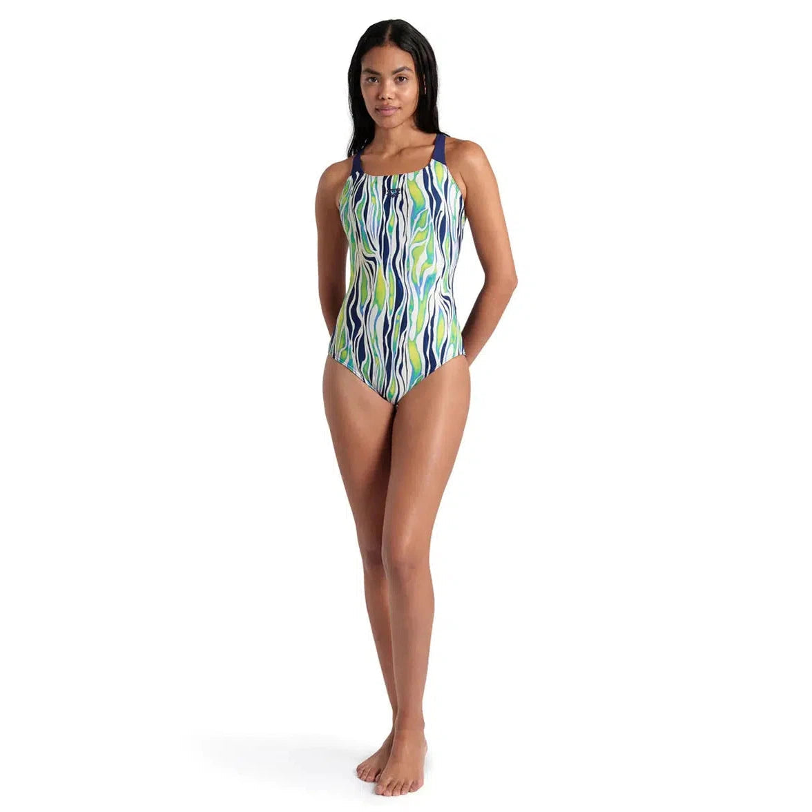 Arena Zebra Stripes Women's One-Piece Swimsuit - High Performance Pro Back Design for Competitive Swimming & Water Aerobics | Perfect for Lap Swimming, Pool Workouts & Beach Activities