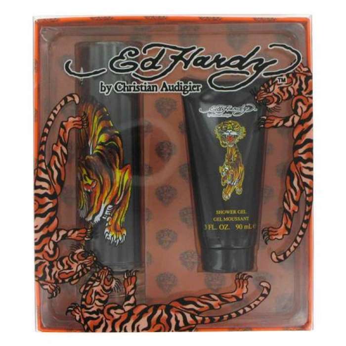 Ed Hardy By Christian Audigier Vintage 2-Piece Gift Set for Men - 100ML Eau De Toilette Spray + 90ML Hair & Body Wash Shampoo | Perfect for Gifts, Travel & Daily Fragrance Routine