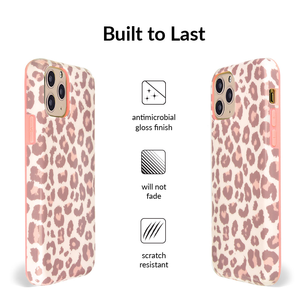Trendy Blush Leopard Print iPhone Case - Stylish Protective Cover for iPhone 12/13/14/15 Pro Max - Perfect for Fashion Lovers & Everyday Use