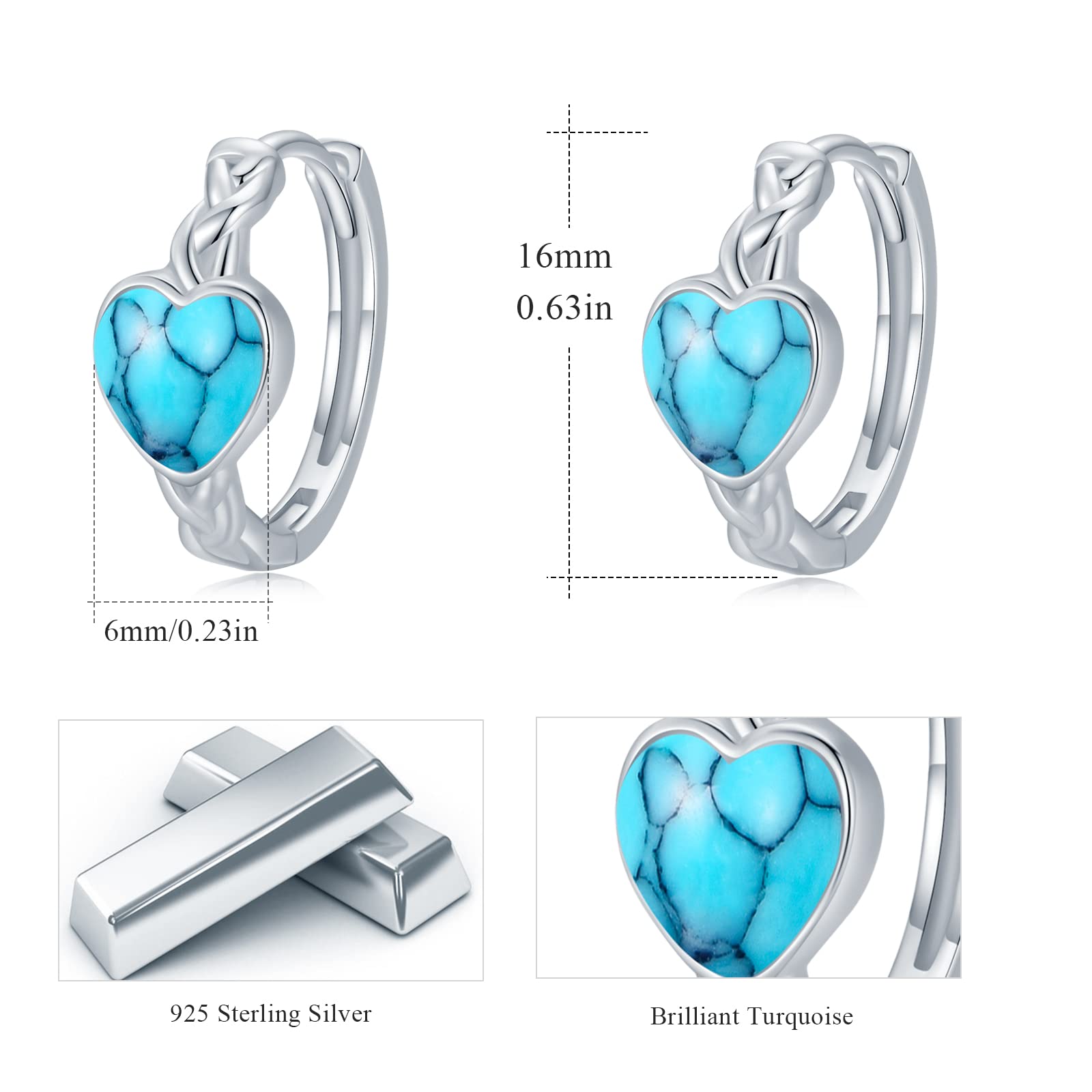 925 Sterling Silver Celtic Heart Hoop Earrings - Small Huggie Hoop Earrings for Women, Elegant Celtic Jewelry Gift for Her | Perfect for Everyday Wear, Date Nights & Special Occasions