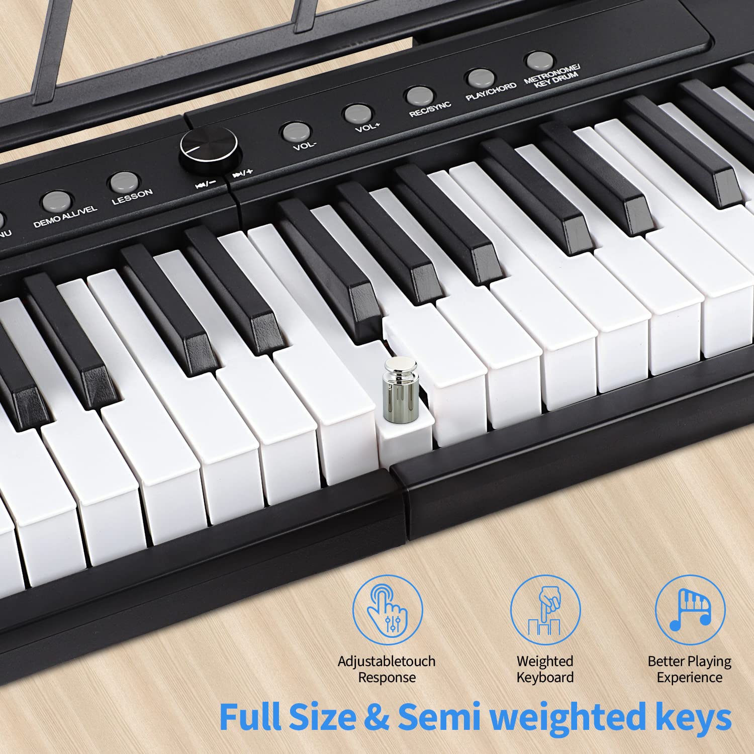 88-Key Digital Piano for Beginners - Full Size Semi-Weighted Keyboard with Sustain Pedal, Power Supply, Stand, Carrying Case & Headphones - Perfect for Home Practice, Music Lessons and Live Performances