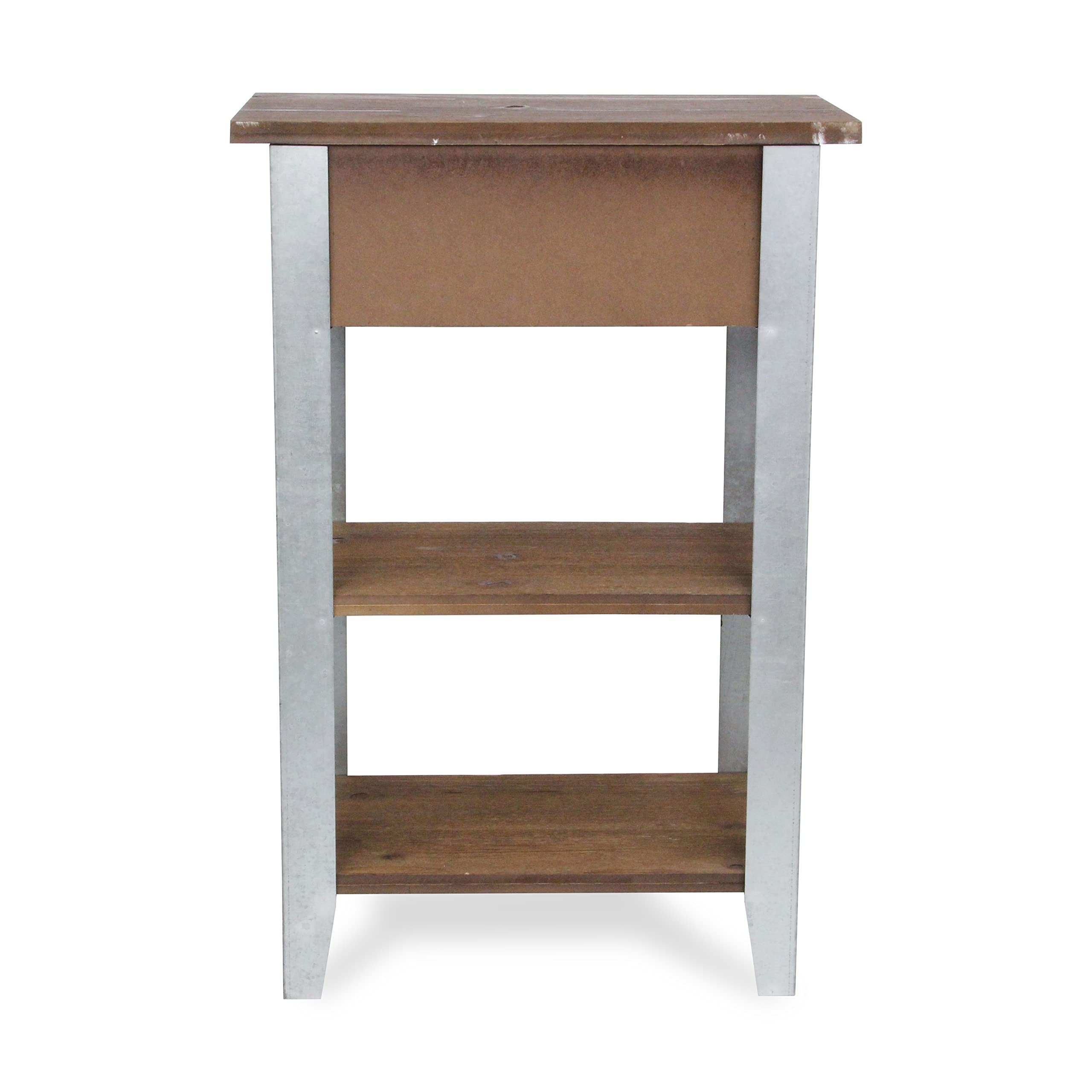 Cheung's Solid Wood Table with Galvanized Metal Legs - Rustic Brown Finish | Perfect for Dining Room, Kitchen, or Outdoor Patio Furniture