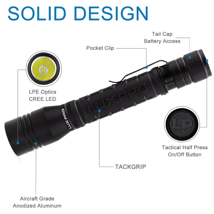 300 Lumen High Output Everyday Pocket Flashlight V3 - Compact, Bright LED Light for Camping, Hiking, Emergency & Everyday Carry (EDC)