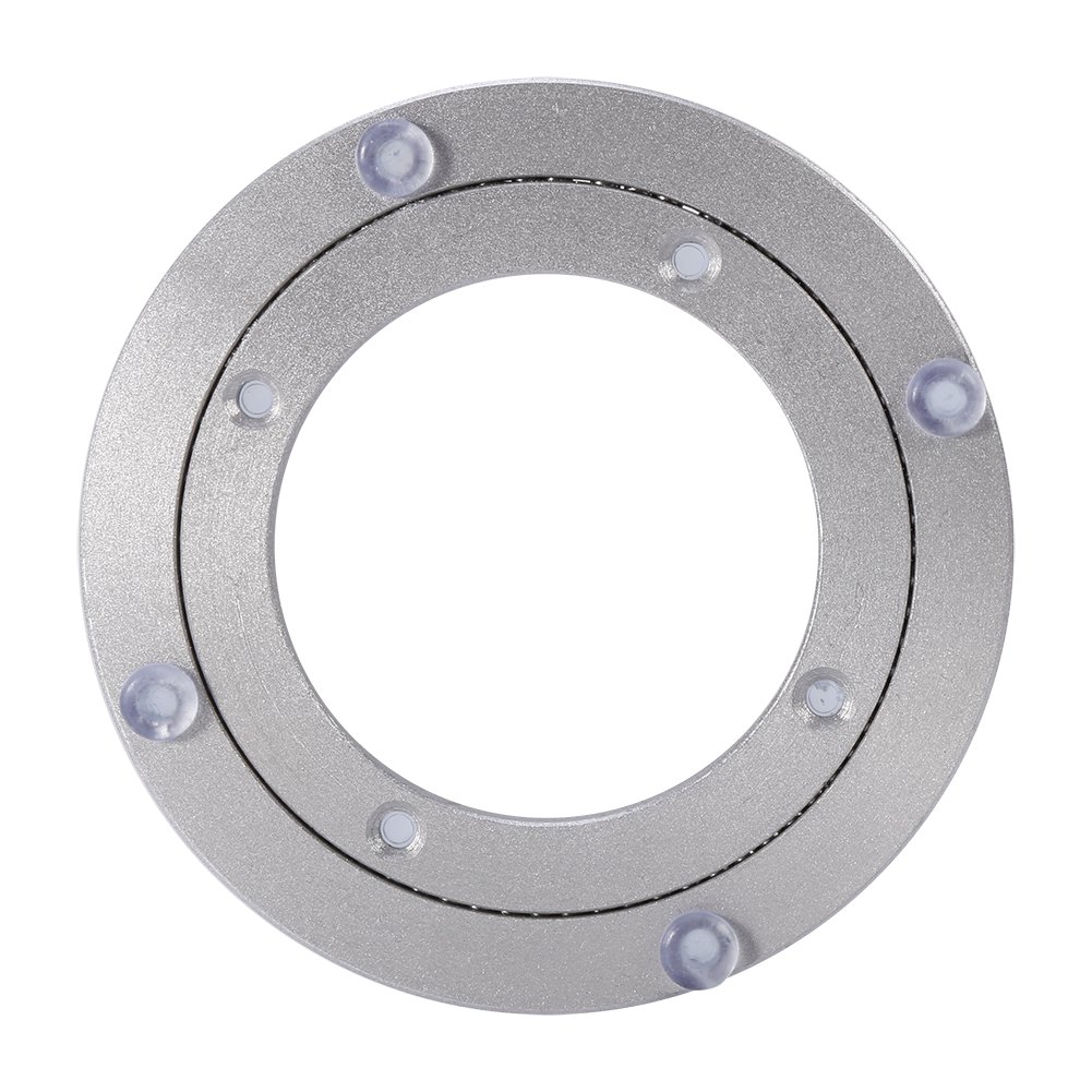 Heavy Duty Aluminum Alloy 360° Rotating Turntable - 4 Inch Round Swivel Plate for Dining Tables, Trade Shows, Kaleidoscope Displays & Smooth Tabletop Serving - Durable Bearing Mechanism for Home & Commercial Use