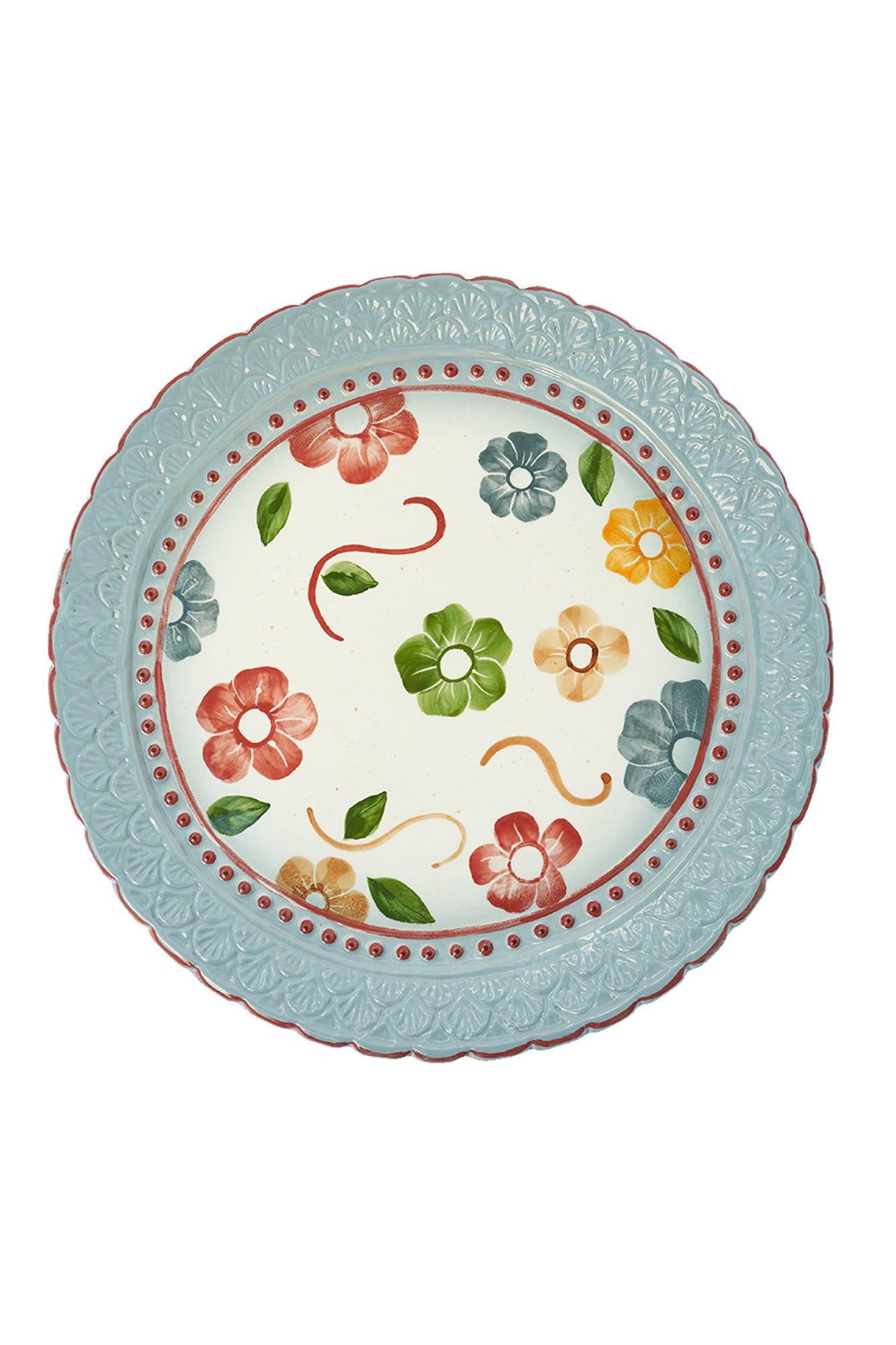 Hand Painted Floral Centerpiece Plate - Elegant Decorative Dish for Dining Table, Wedding, Party Decor & Home Decorating