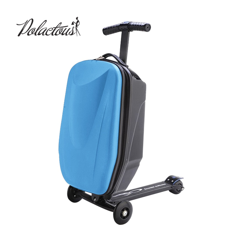 100% PC Luggage Set - Stylish 3D Printed Scooter Design Suitcase for Students & Business Travel | Durable Extrusion Shell for Commuting, Weekend Getaways & Air Travel
