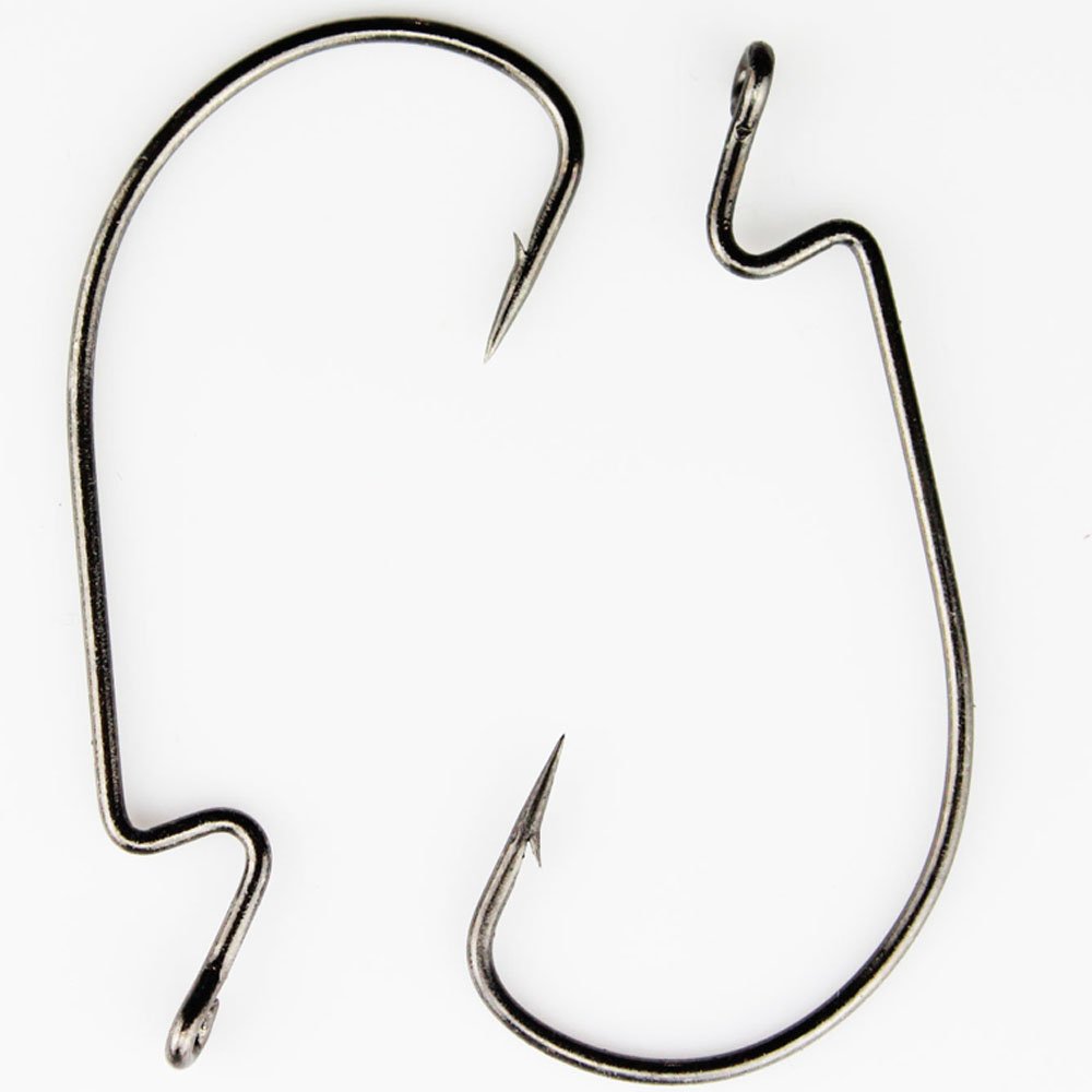 50pcs 1/0-5/0 Wide Gap Offset Worm Jig Hooks Set - Sharp Strong Fishing Hooks for Bass, Trout, Walleye - Perfect for Freshwater & Saltwater Fishing, Kayak Fishing, and Tournament Angling