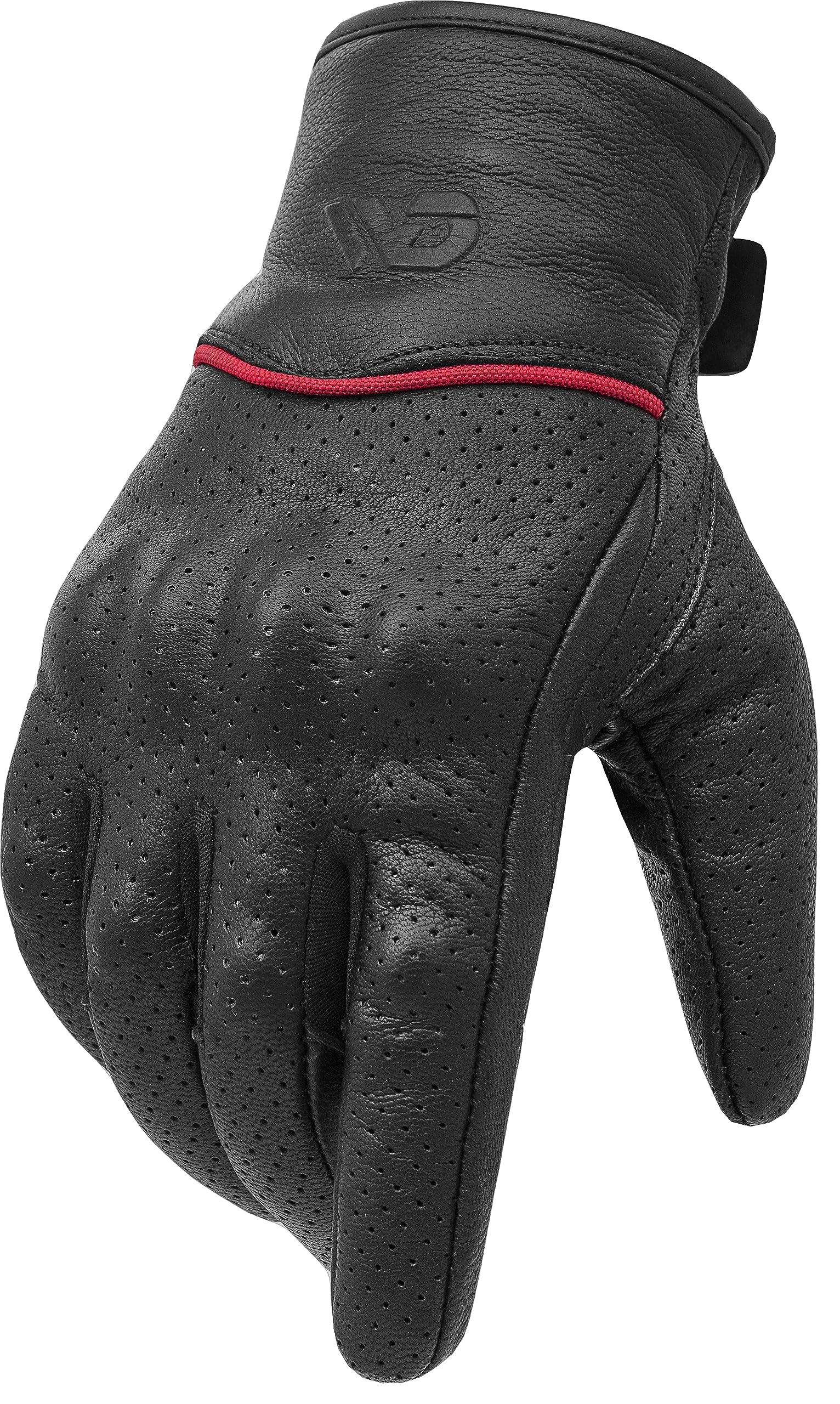 WD Motorsports Vegas Leather Motorcycle Gloves for Men & Women - Touchscreen Compatible, Knuckle Protection, Lightweight & Breathable - Ideal for BMX, ATV, MTB Riding & Road Racing - Perfect for Commuting, Touring & Adventure Motorcycling