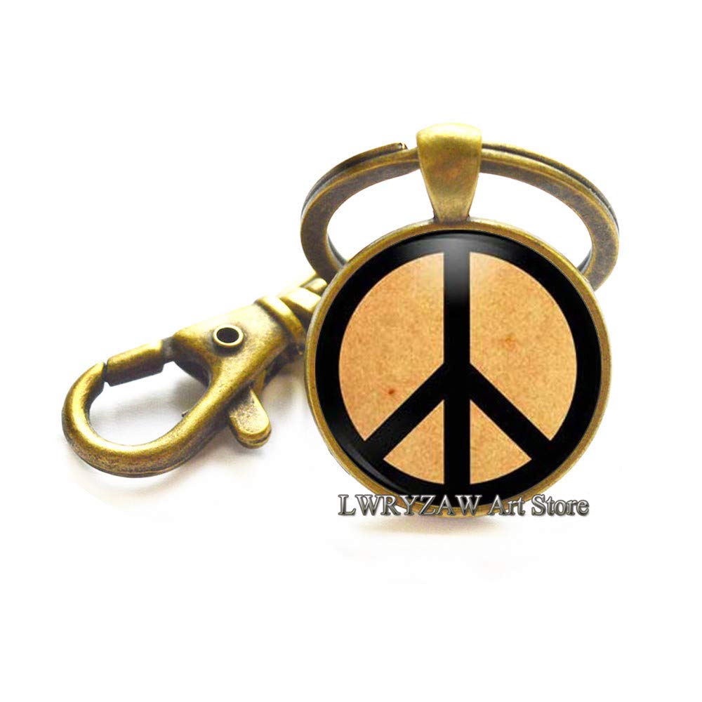 Peace Sign Keychain - Hippie Style Key Ring with Peace Symbol for Men & Women | Perfect for Gifts, Everyday Use, and Festival Accessories