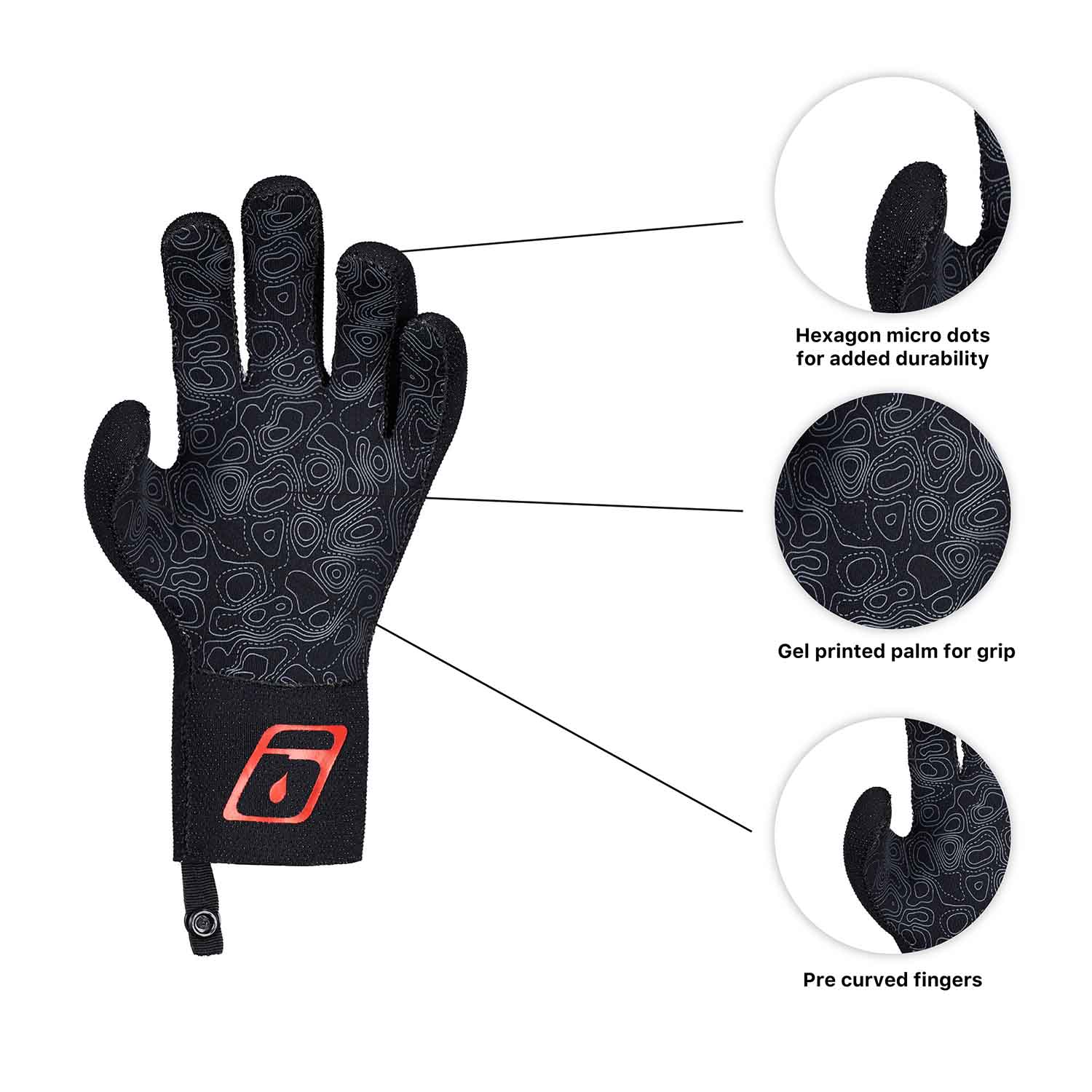 Level Six Proton 2mm Neoprene Paddling Gloves - Waterproof & Durable Kayak Gloves for Canoeing, SUP & Cold Water Sports
